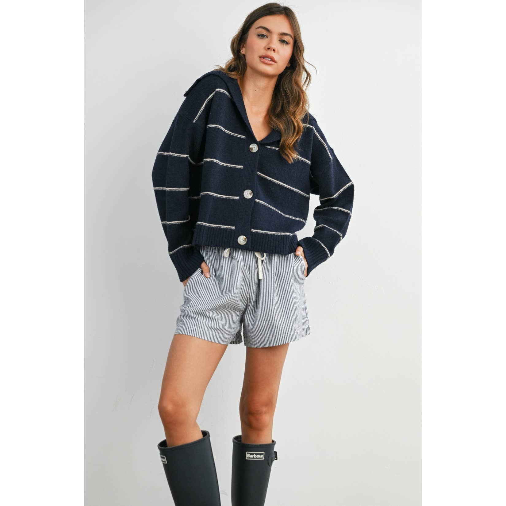 Casual Striped Drawstring Shorts - BMP7940