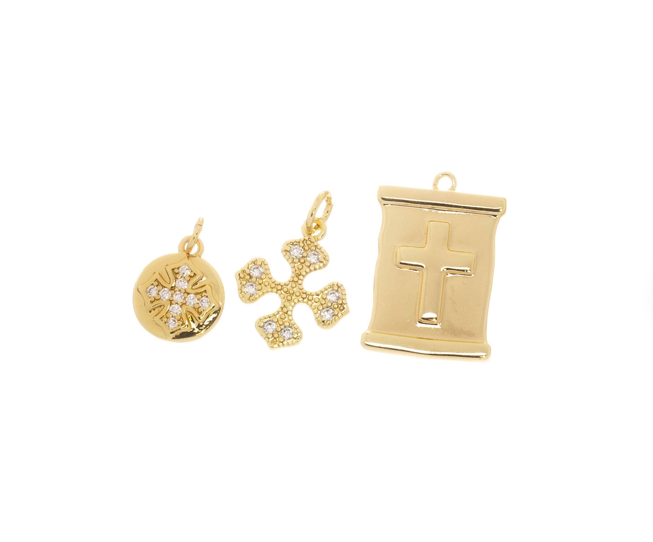 Pave CZ Cross Charms