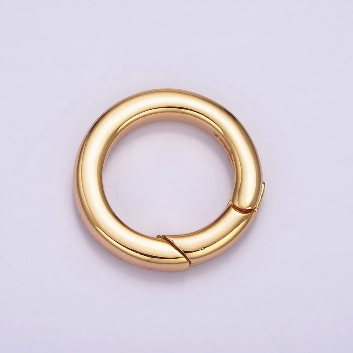 18K Gold Filled Push Gate Ring Charm Holder Bail for Charm Jewelry