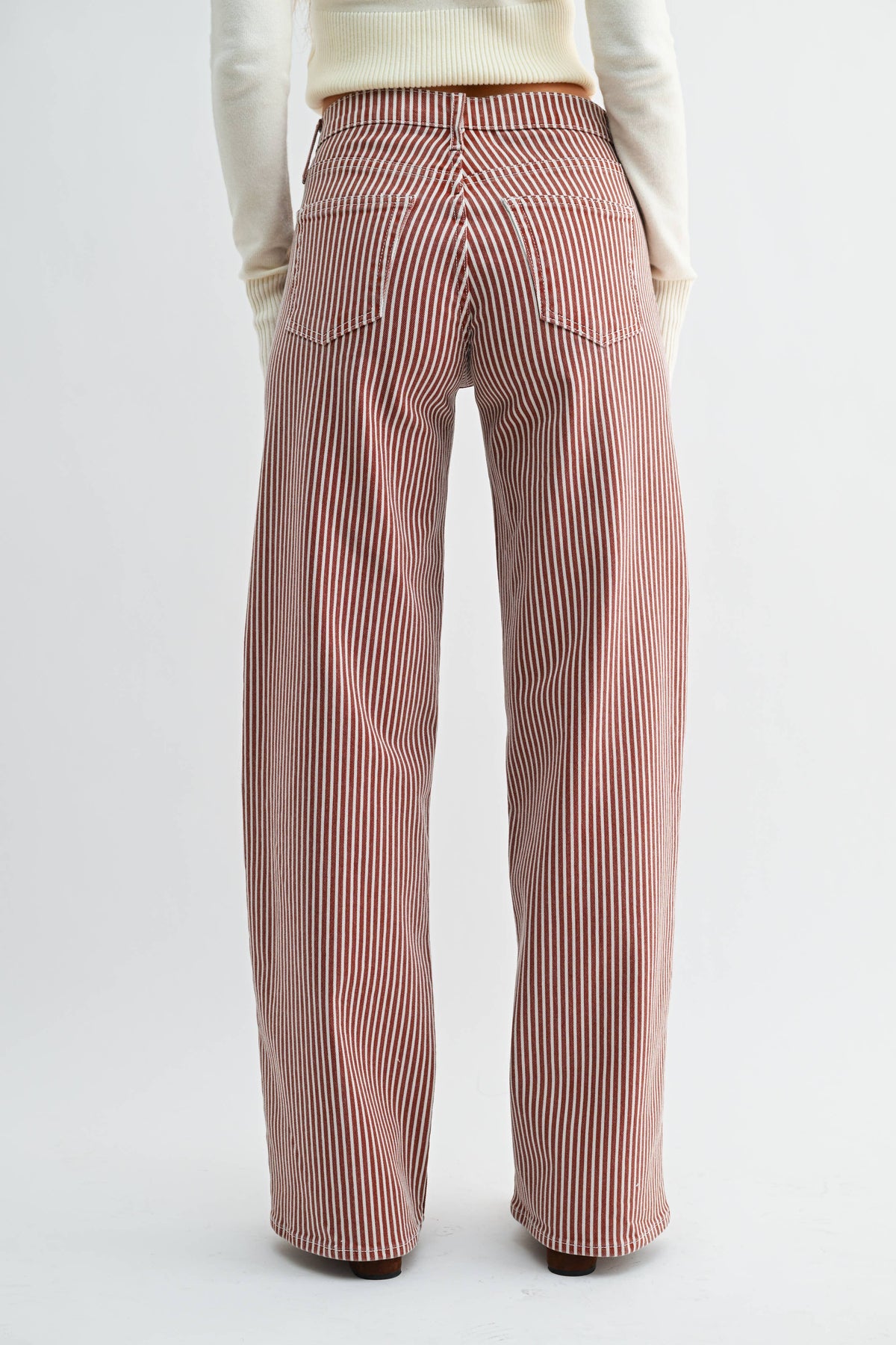 Classic Relaxed Wide Leg - SPICE BROWN STRIPE