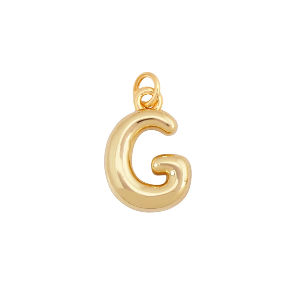 Bubble Letter Initial Charms