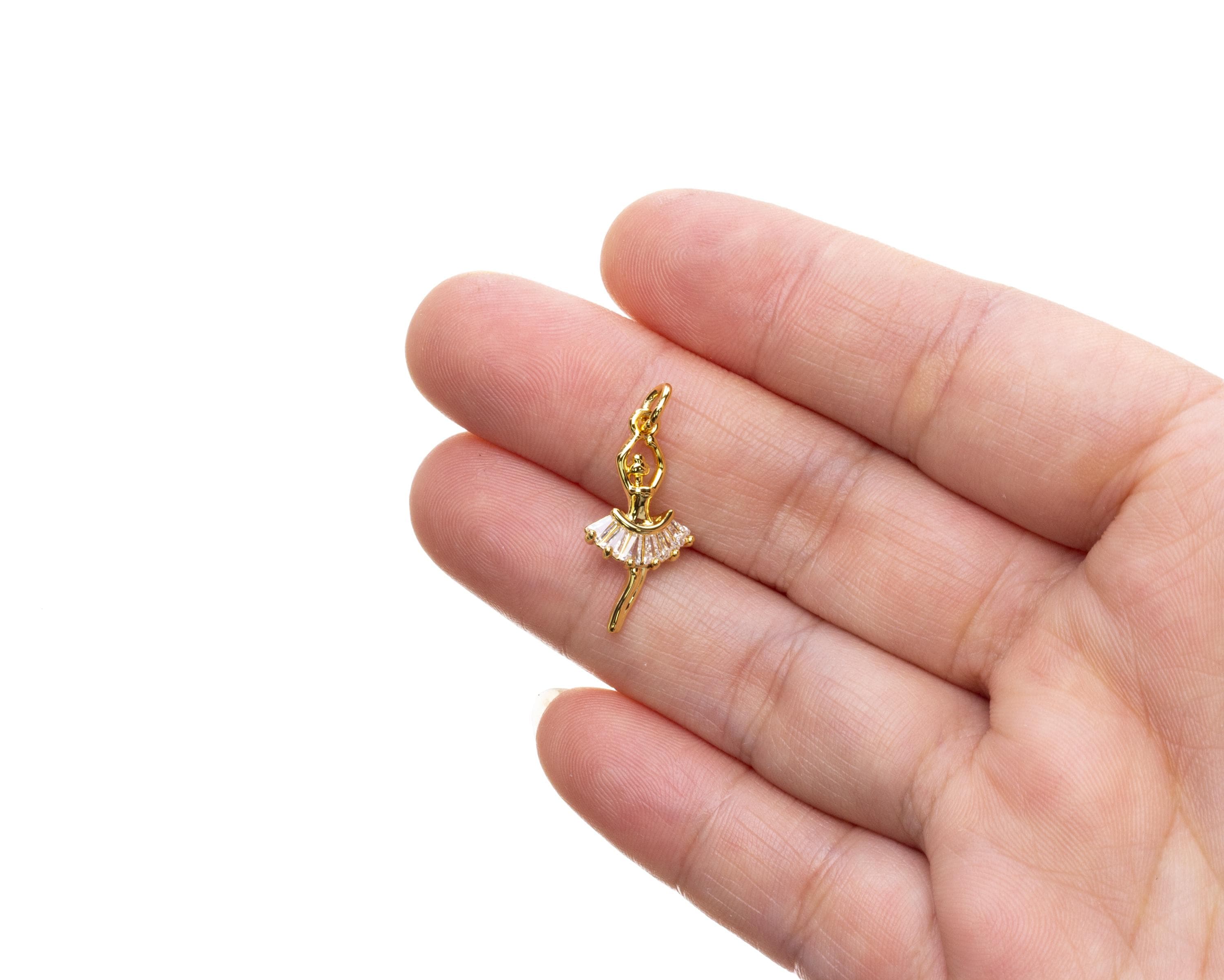 Gold Ballerina Dancing Charm