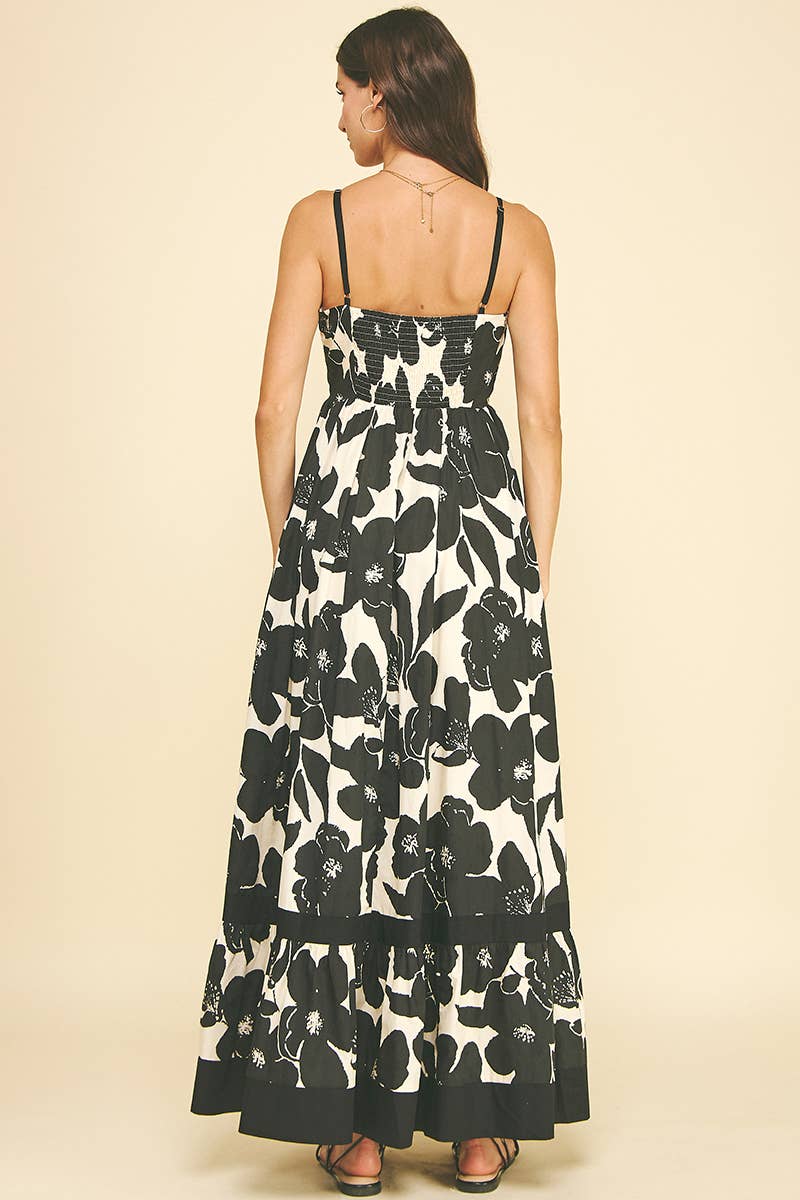 FLORAL TIERED MAXI DRESS - 6658D