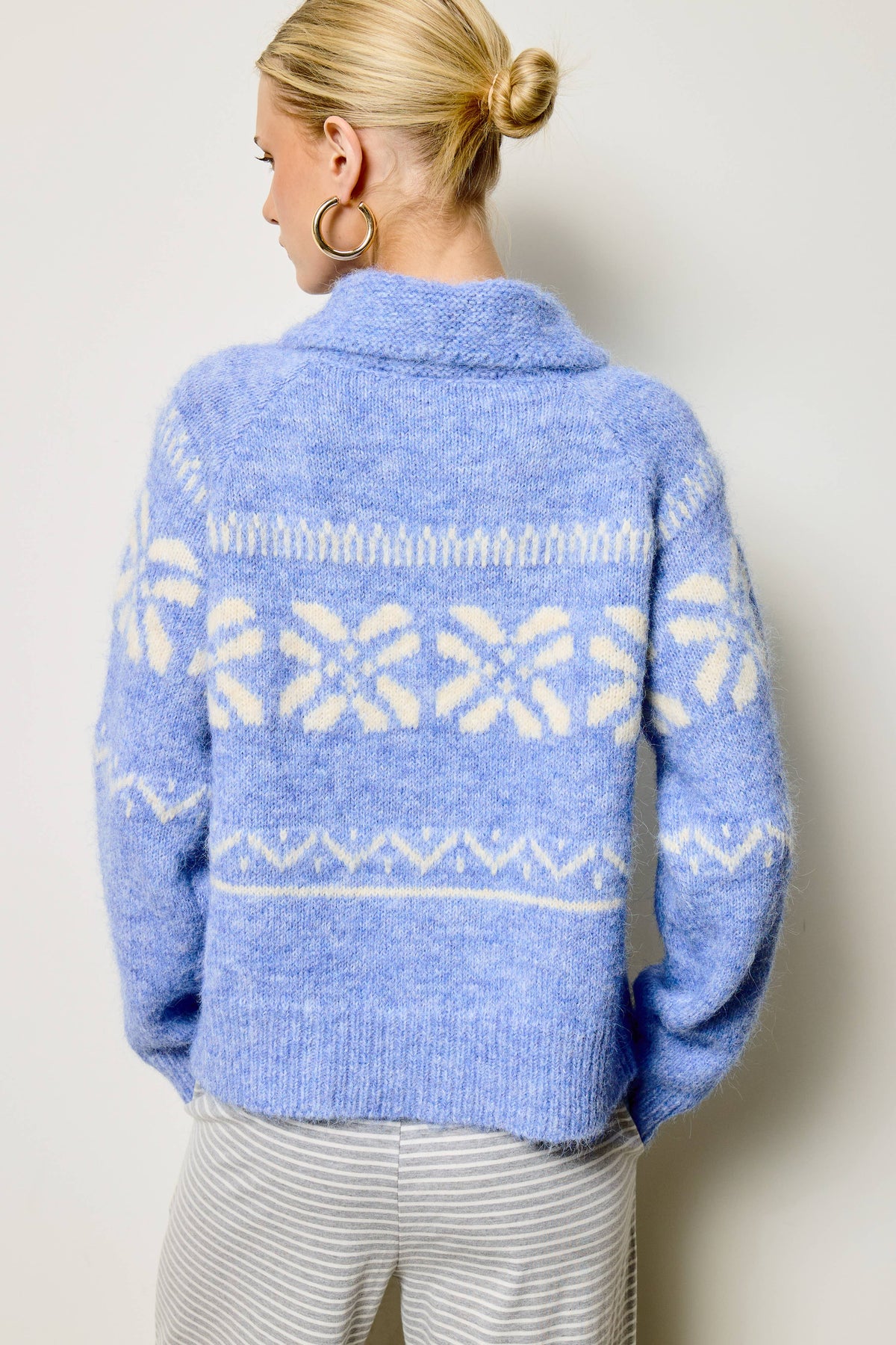 Nordic Snowflake Zip Up Knit Jacket