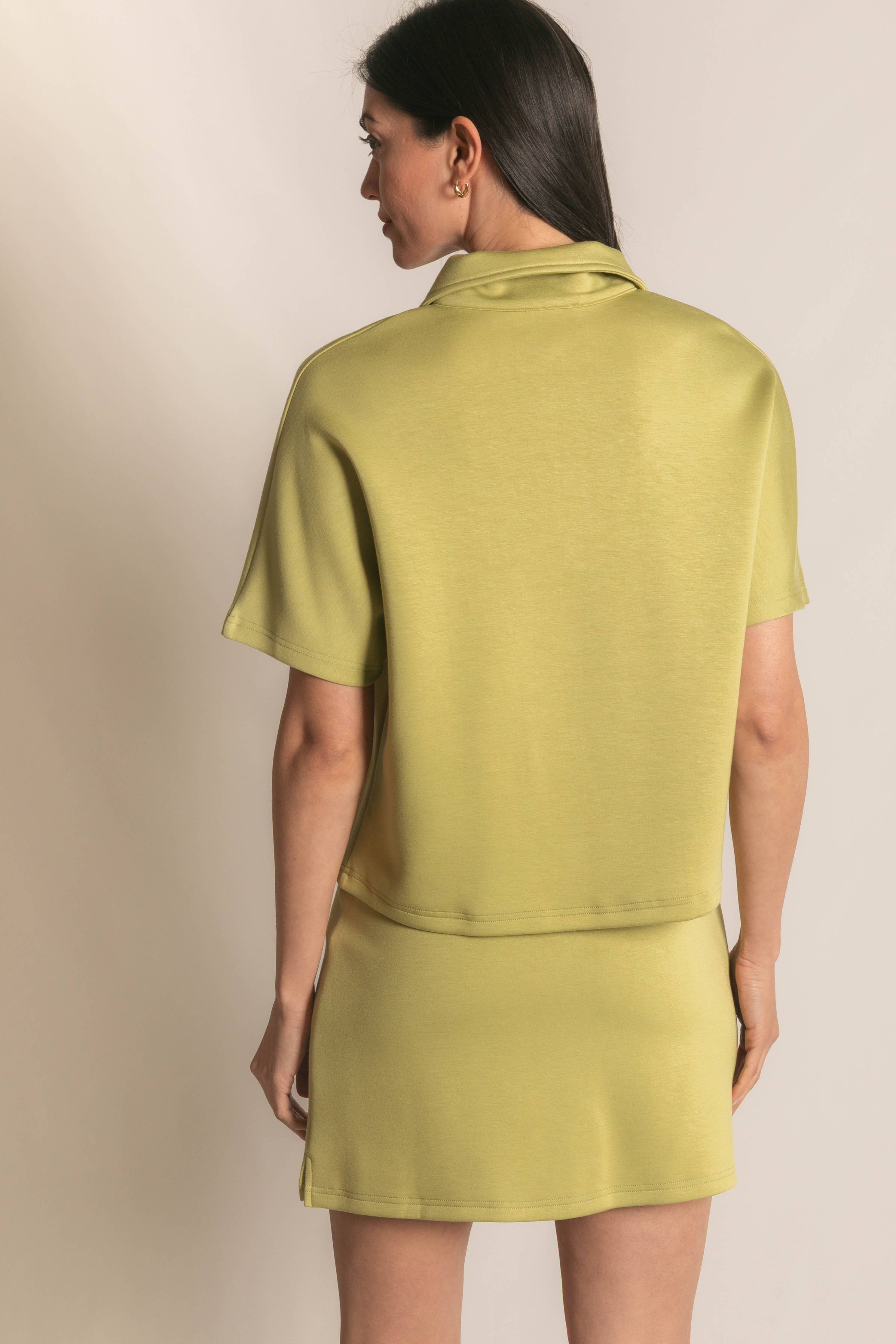 Butter Modal Short Sleeve Quarter Zip Top