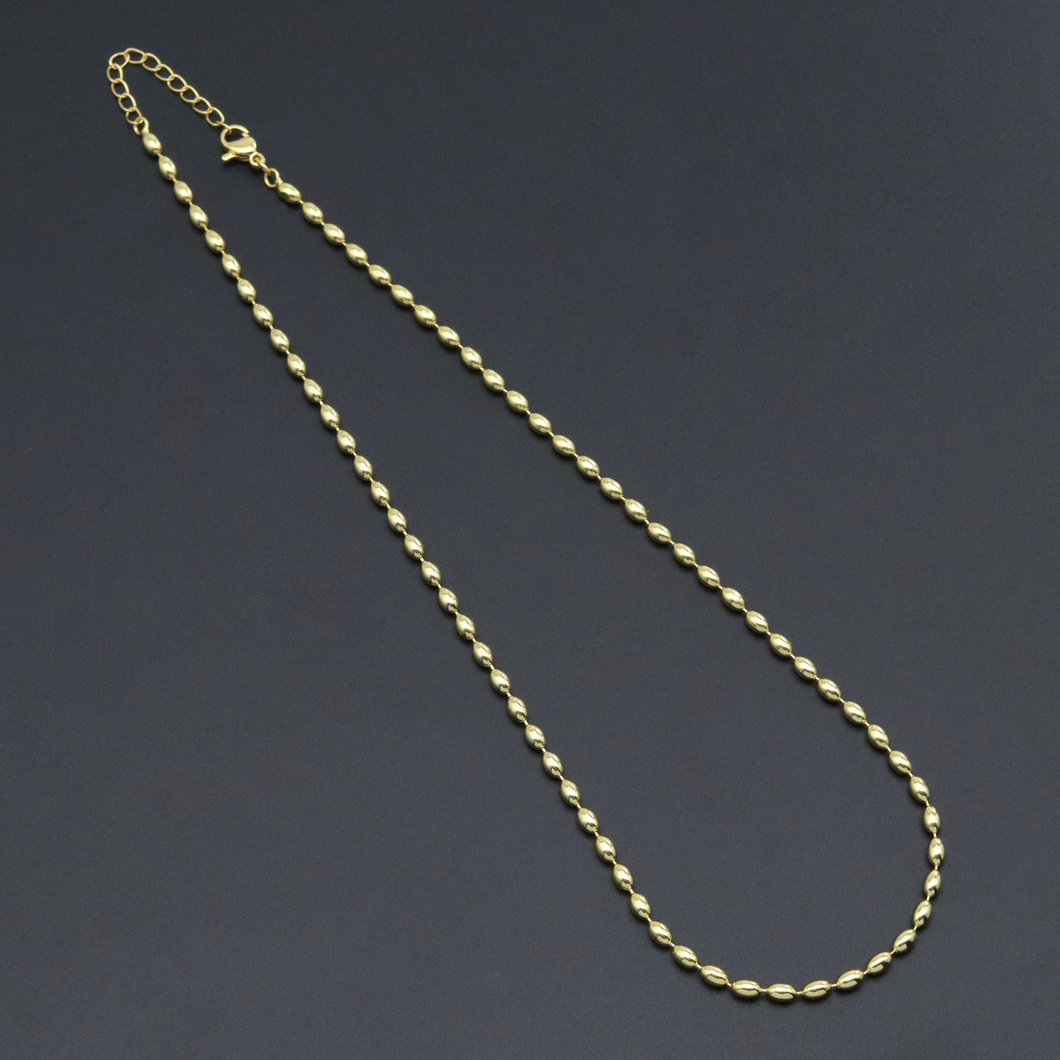 Gold Rice Beads Necklace