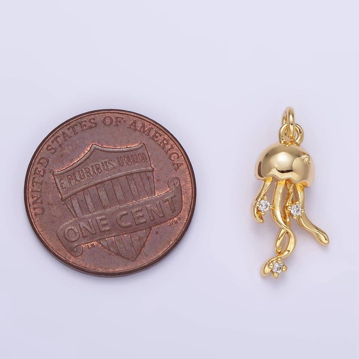 24K Gold Filled Jellyfish Ocean Animal Charm | AG850