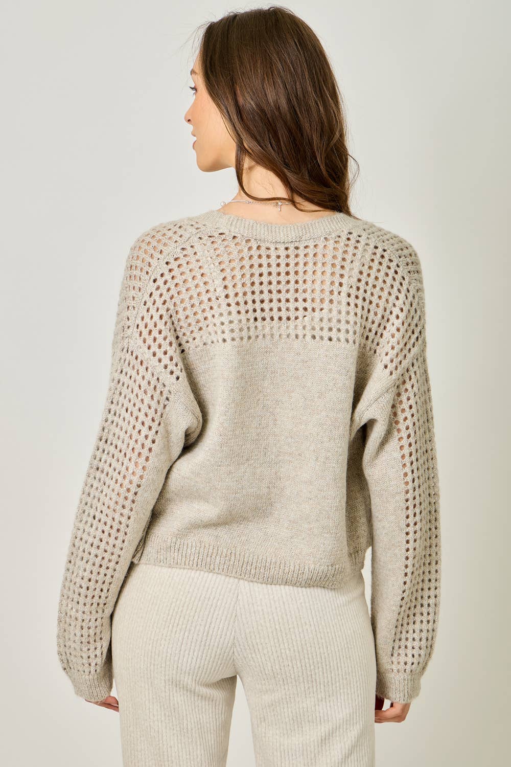 Metallic Sweater Cardigan