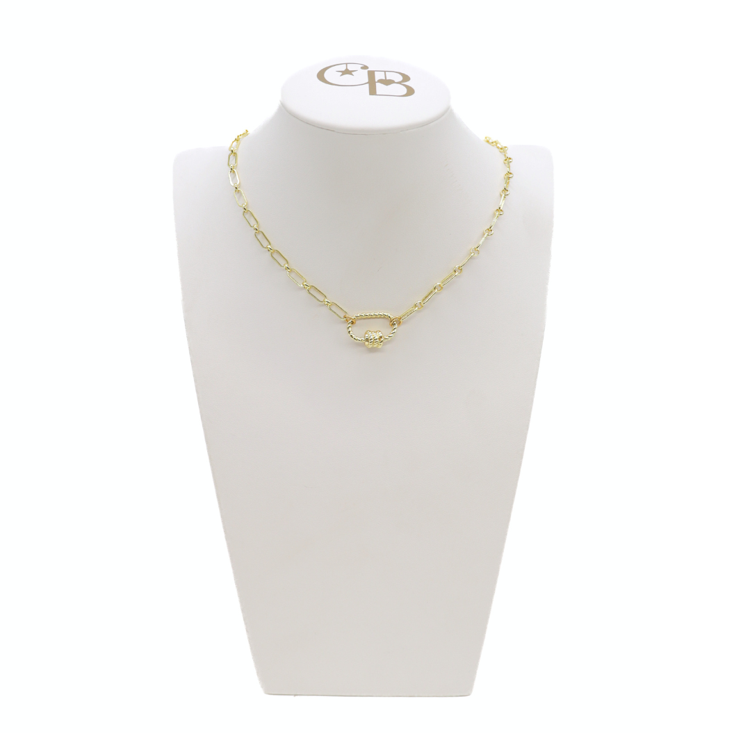 Gold Paige Necklace with Small Bella Carabiner