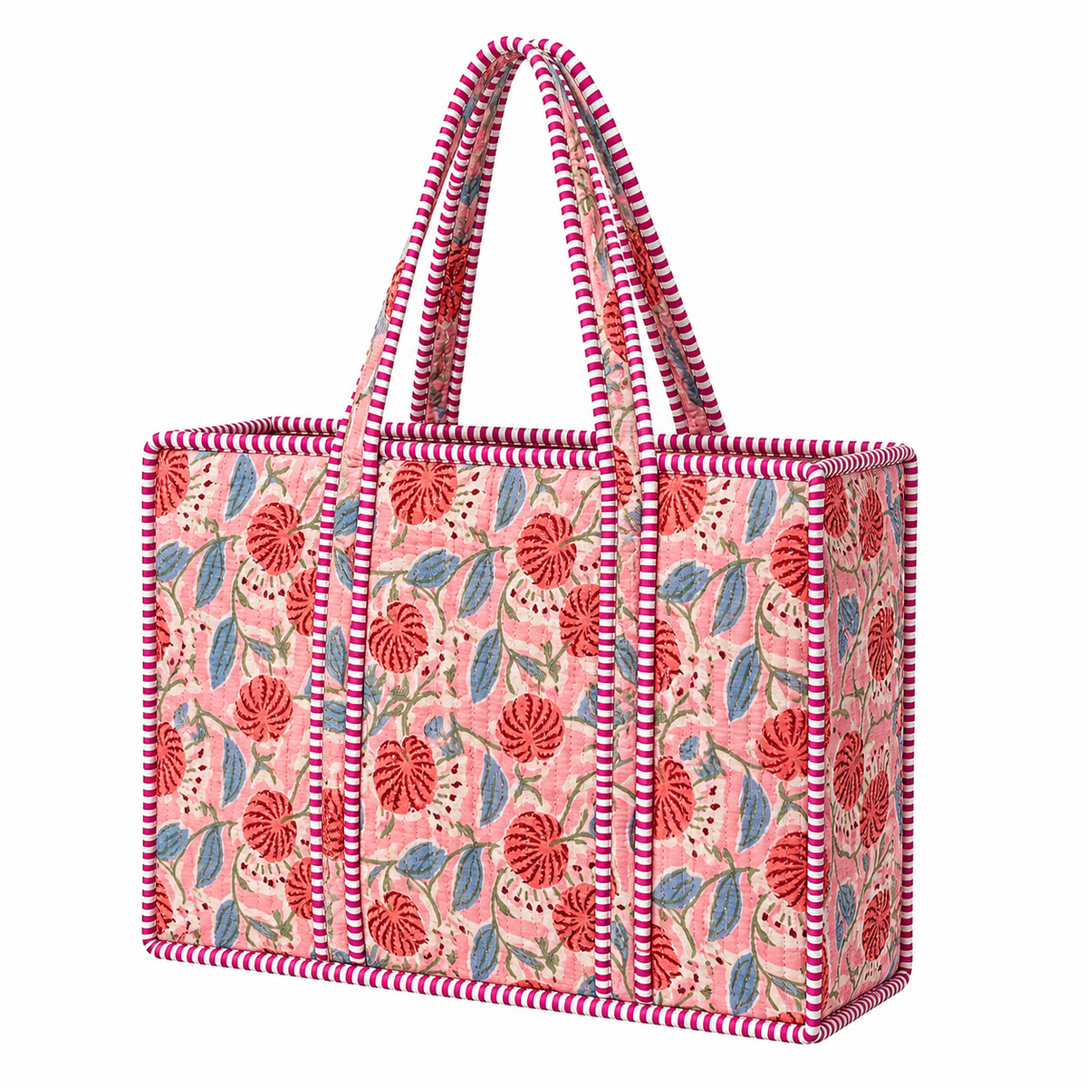 Light Pink Floral Quilted Bags