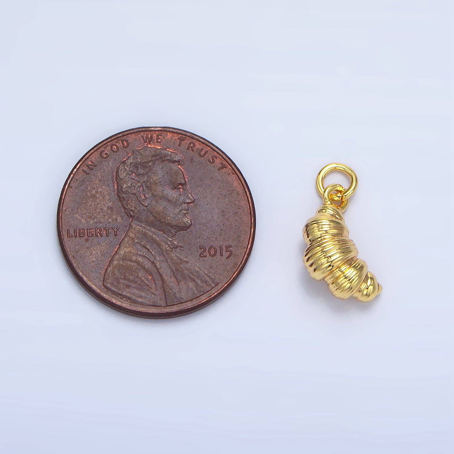 24K Gold Filled Mini Croissant Pastry Multidimensional Minimalist Charm