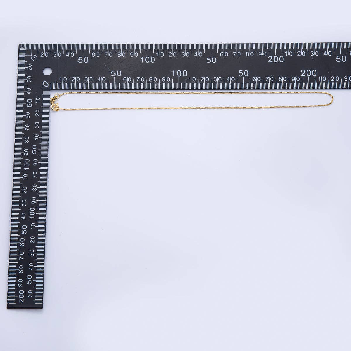 18K Gold Filled 1mm Minimalist Box Chain 17.5 Inch Necklace | WA-3987