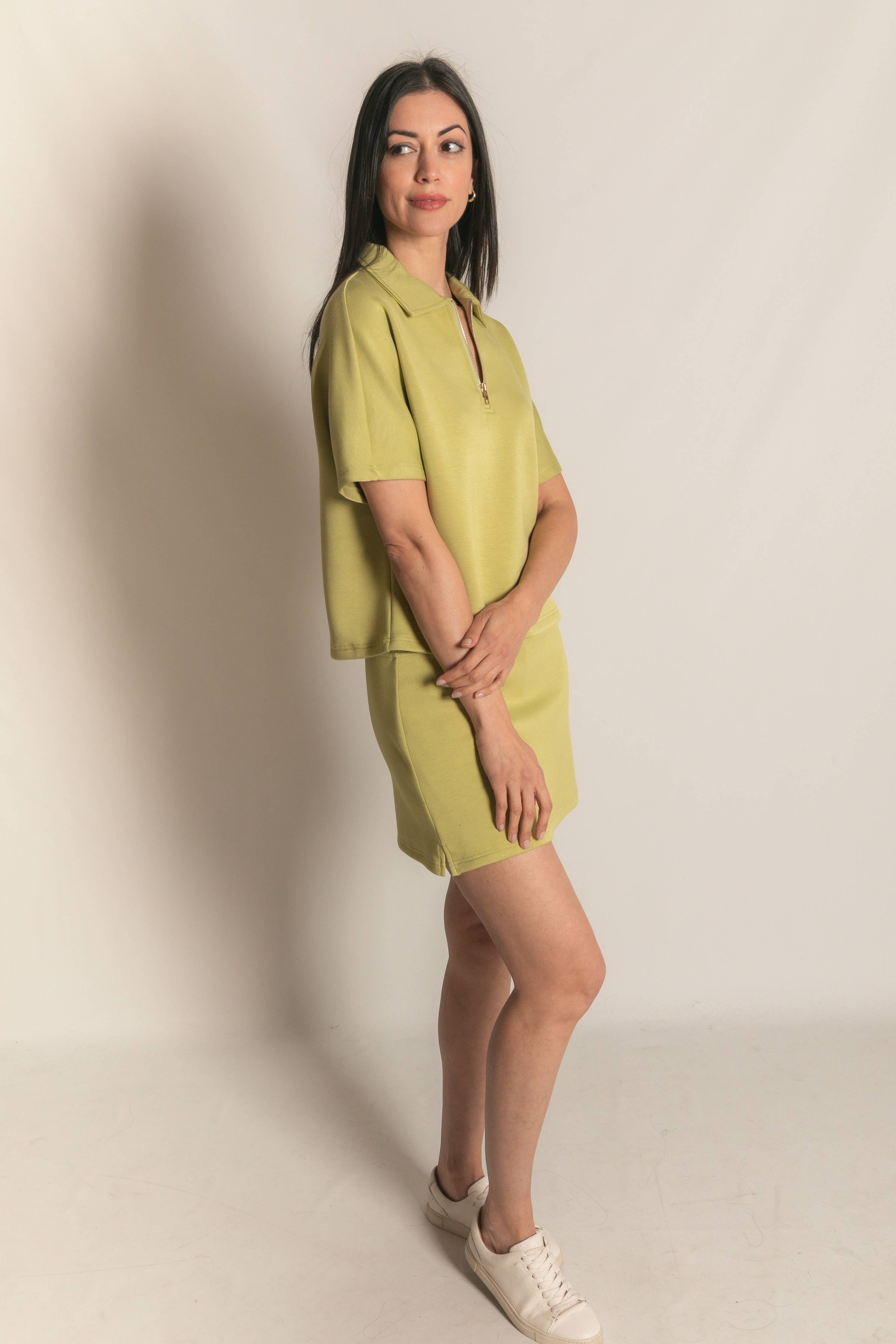 Butter Modal Short Sleeve Quarter Zip Top