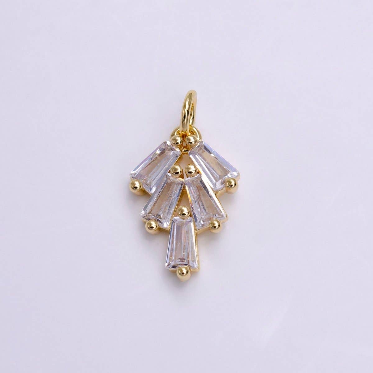 16K Gold Filled Multiple Clear Baguette Mini Drop Add-On Charm