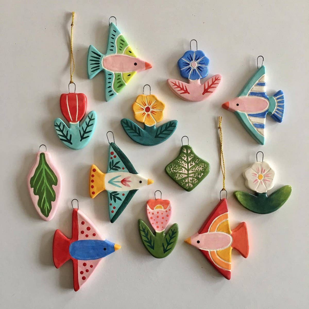 18K Gold Cat Floral Pendant Charm