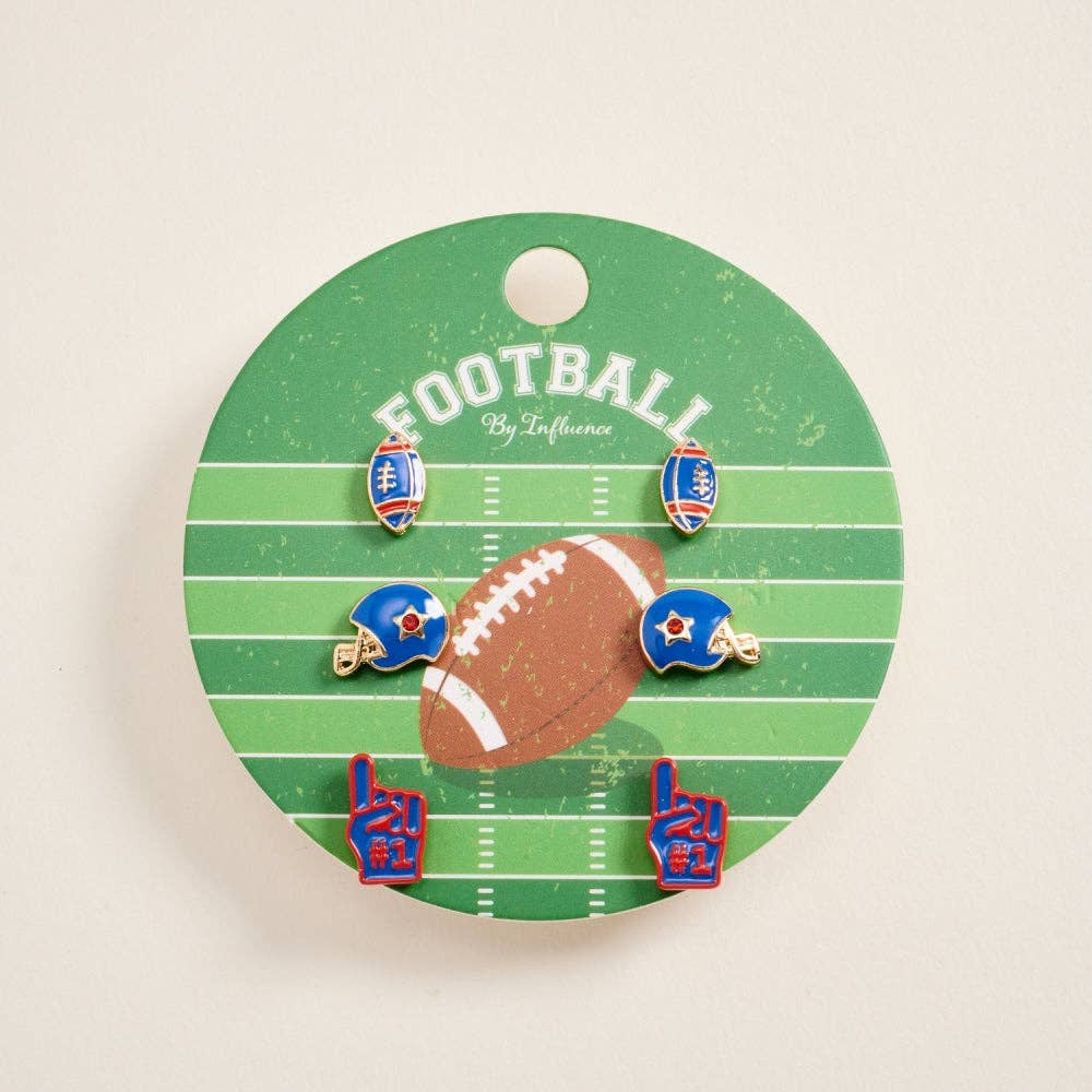 Football Helmet Foam Finger 3 Set Earrings