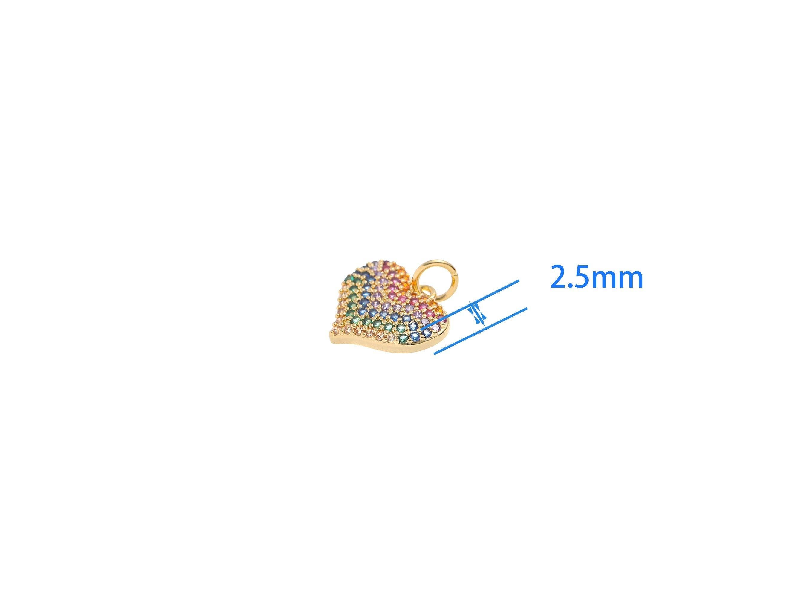 Gold Heart CZ Charm
