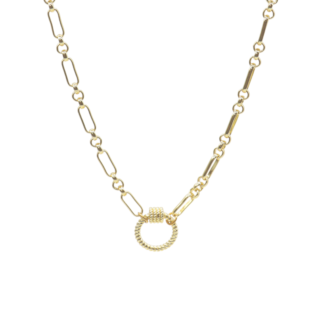 Gold Anna Necklace with Round Bella Carabiner