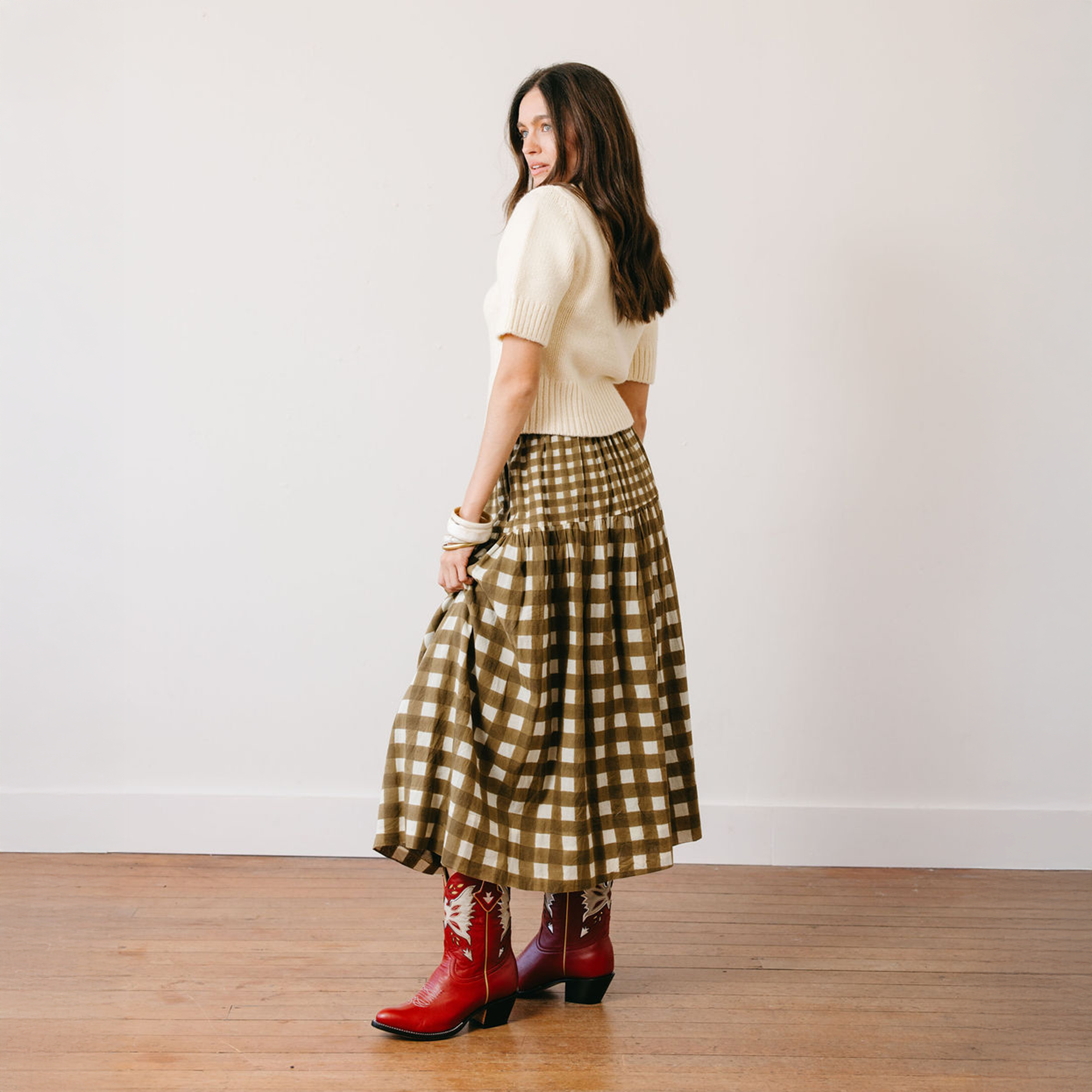 Painted Gingham Colette Skirt