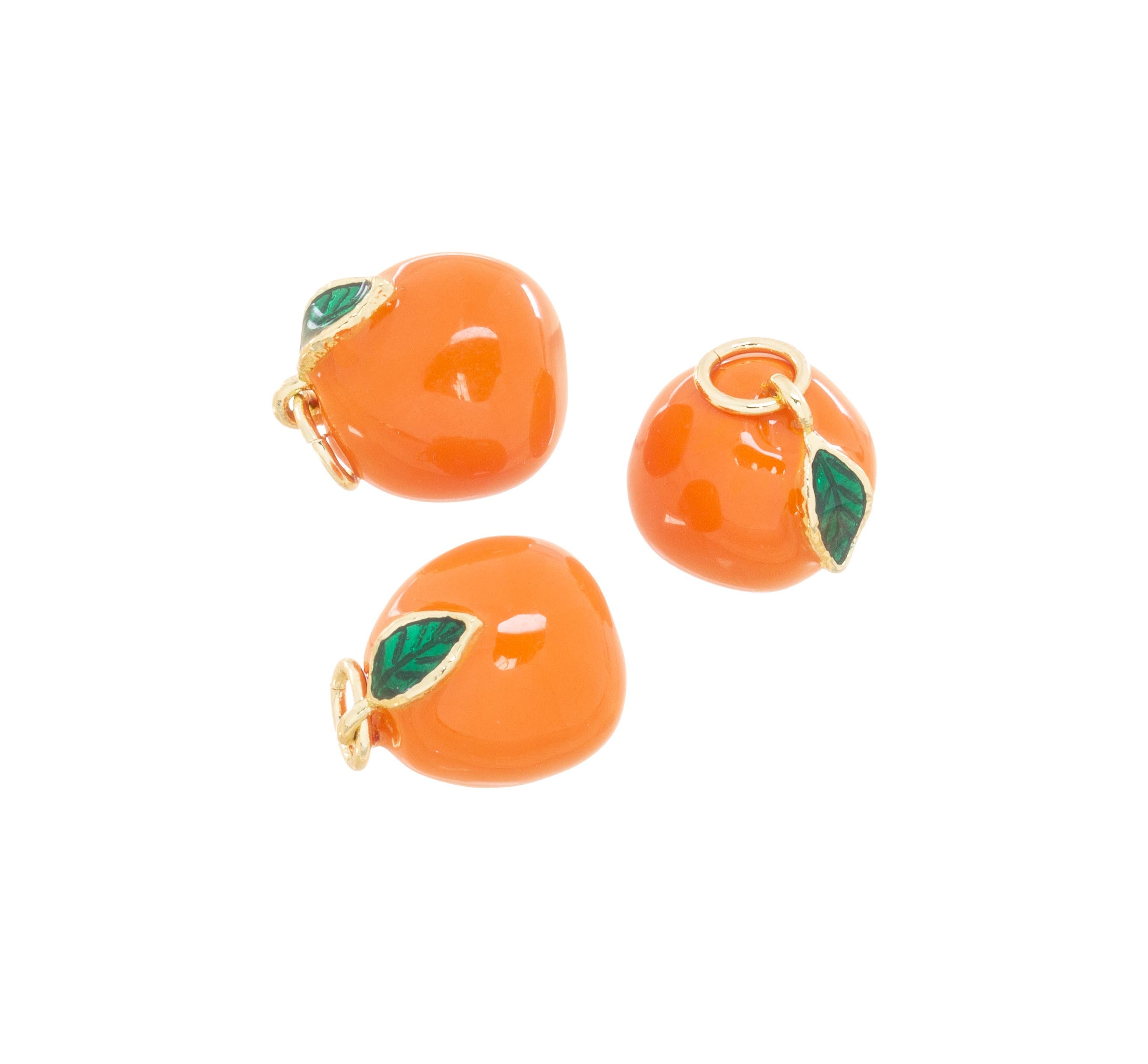 Orange Gold Charm for Jewelry Making, Fruit Charm,CPG2841