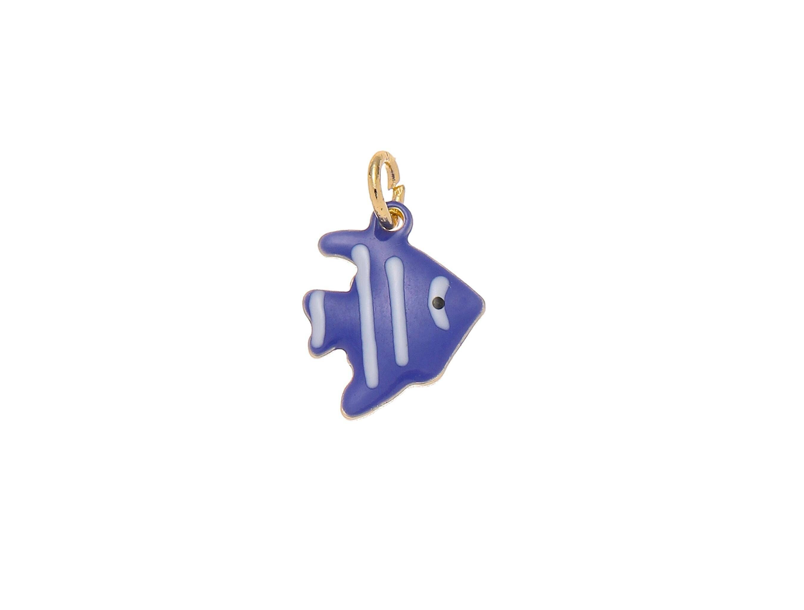 Blue Tang Fish Charms for Jewelry Making CPG1436