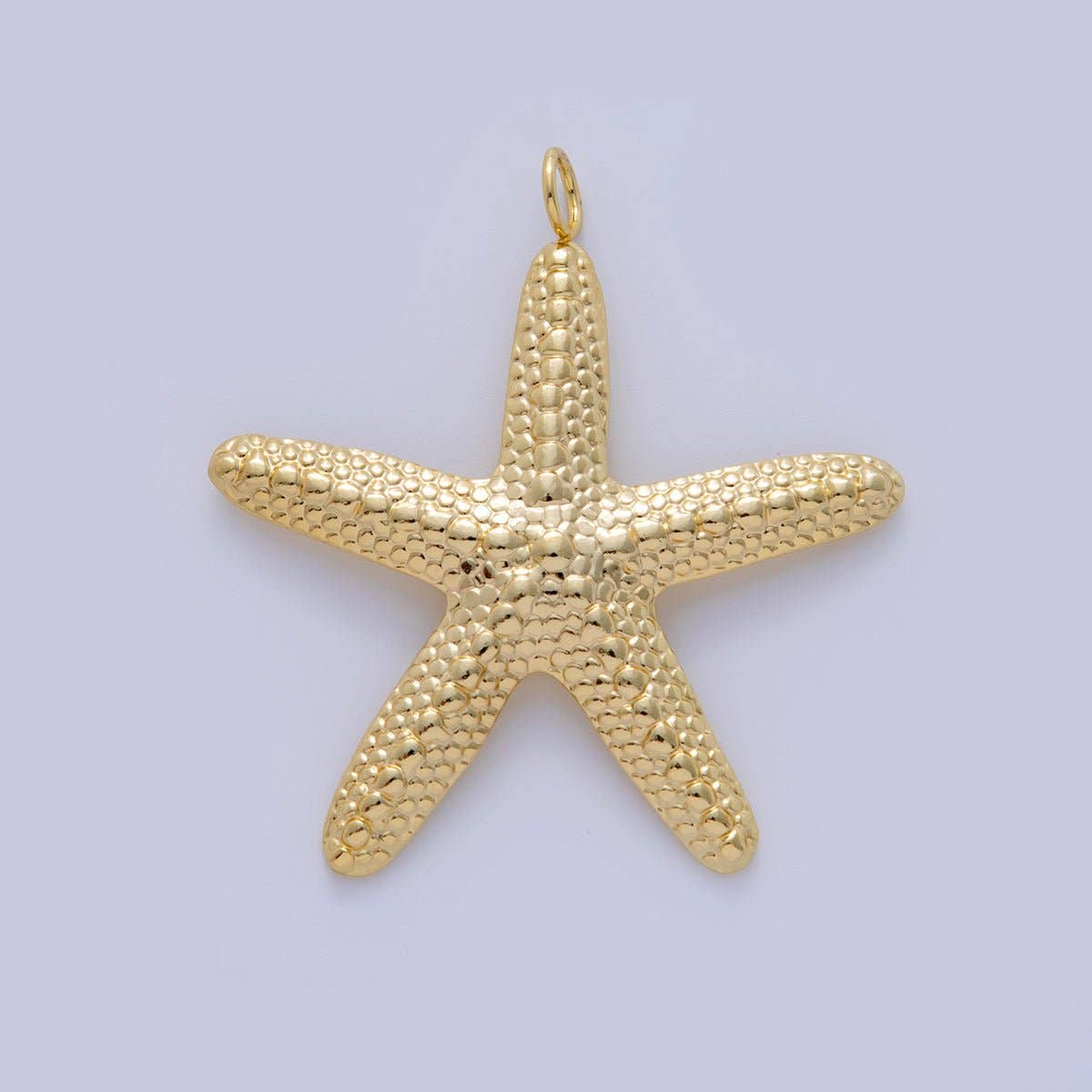 18K Gold Filled 55mm Dotted-Textured Starfish Minimalist Charm | AF317