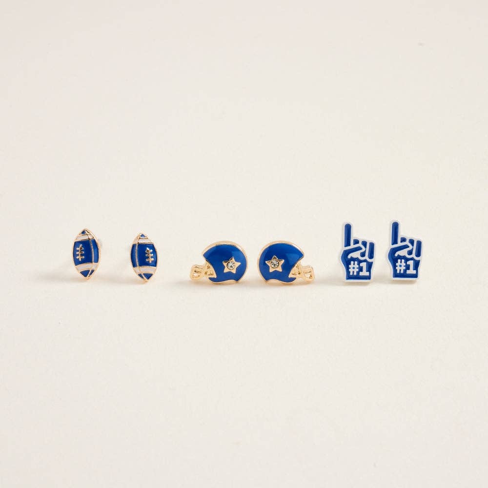 Football Helmet Foam Finger 3 Set Earrings
