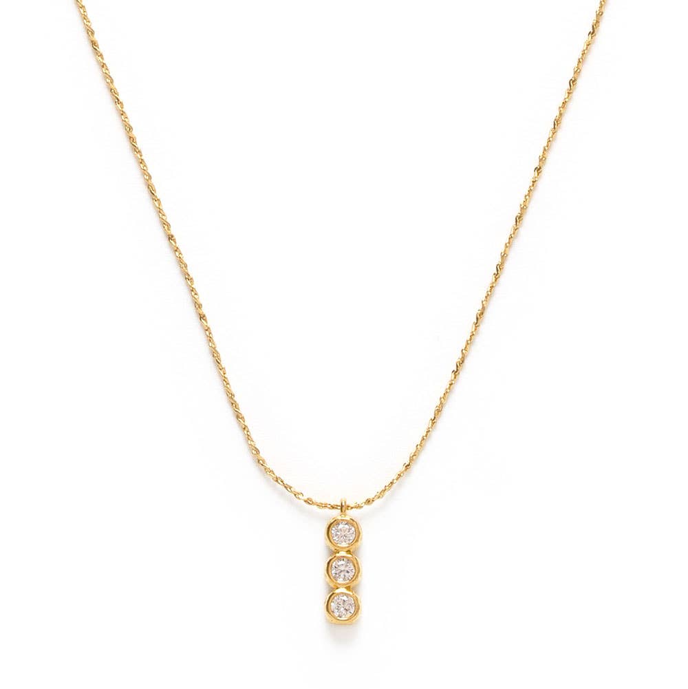 Three Crystal Bar Pendant Necklace