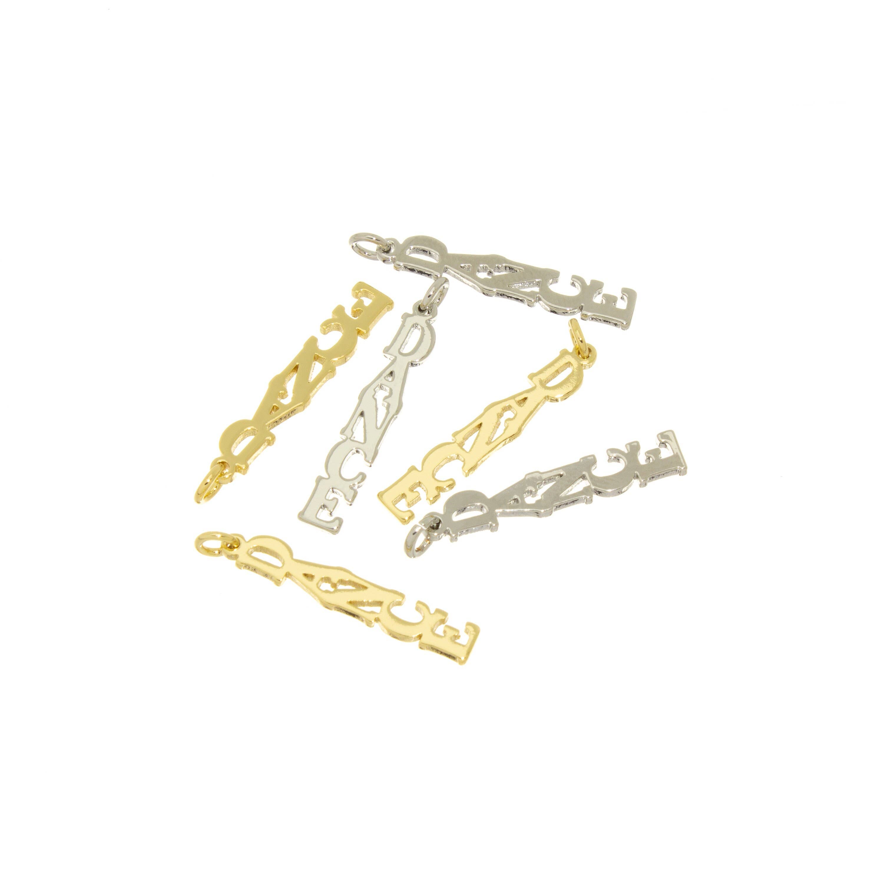 Gold Dainty Dance Writing Charm