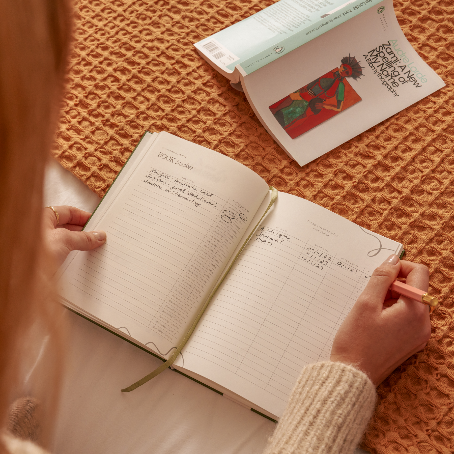 Library Card Hardcover Guided Reading Journal