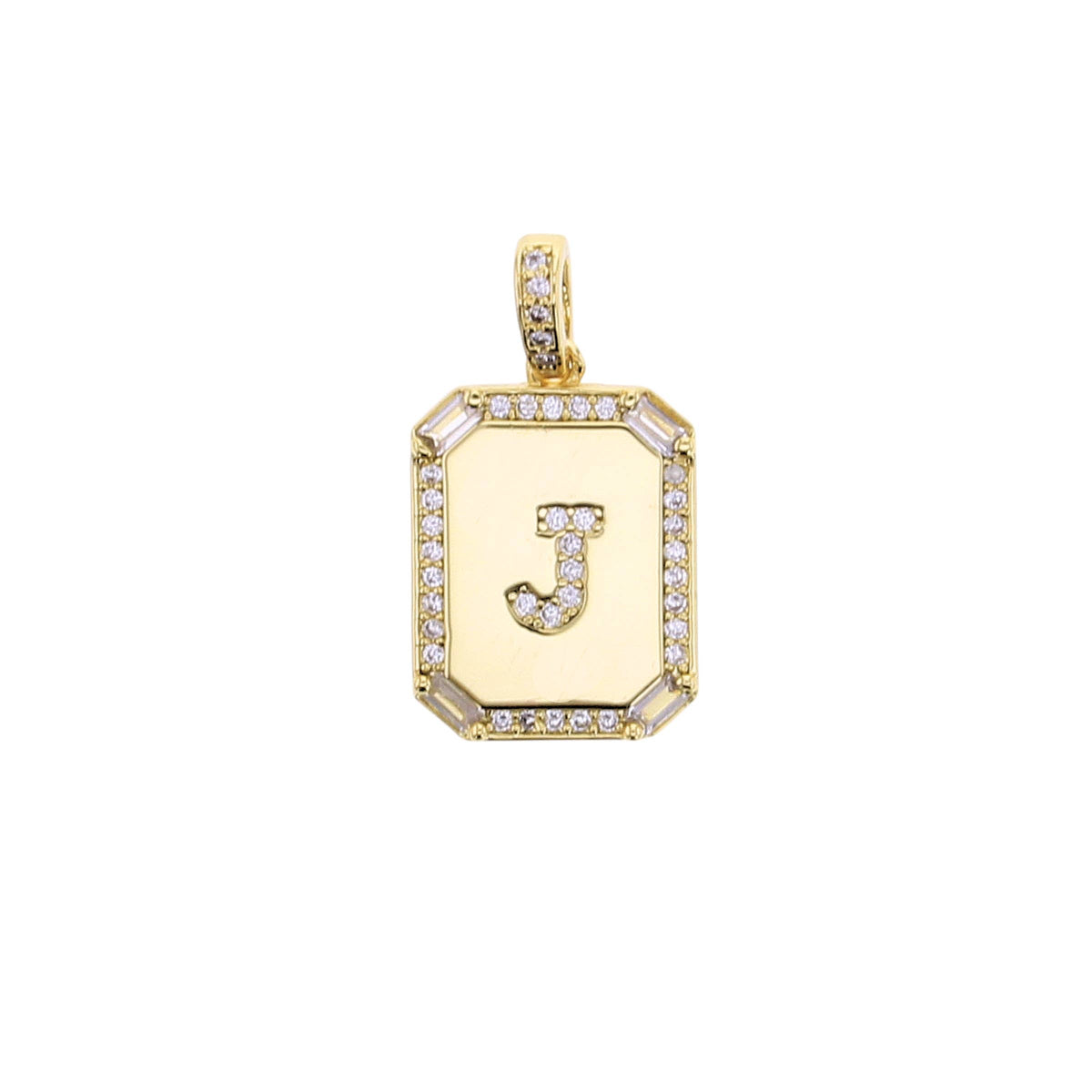 Large Cubic Zirconia Letter Charm