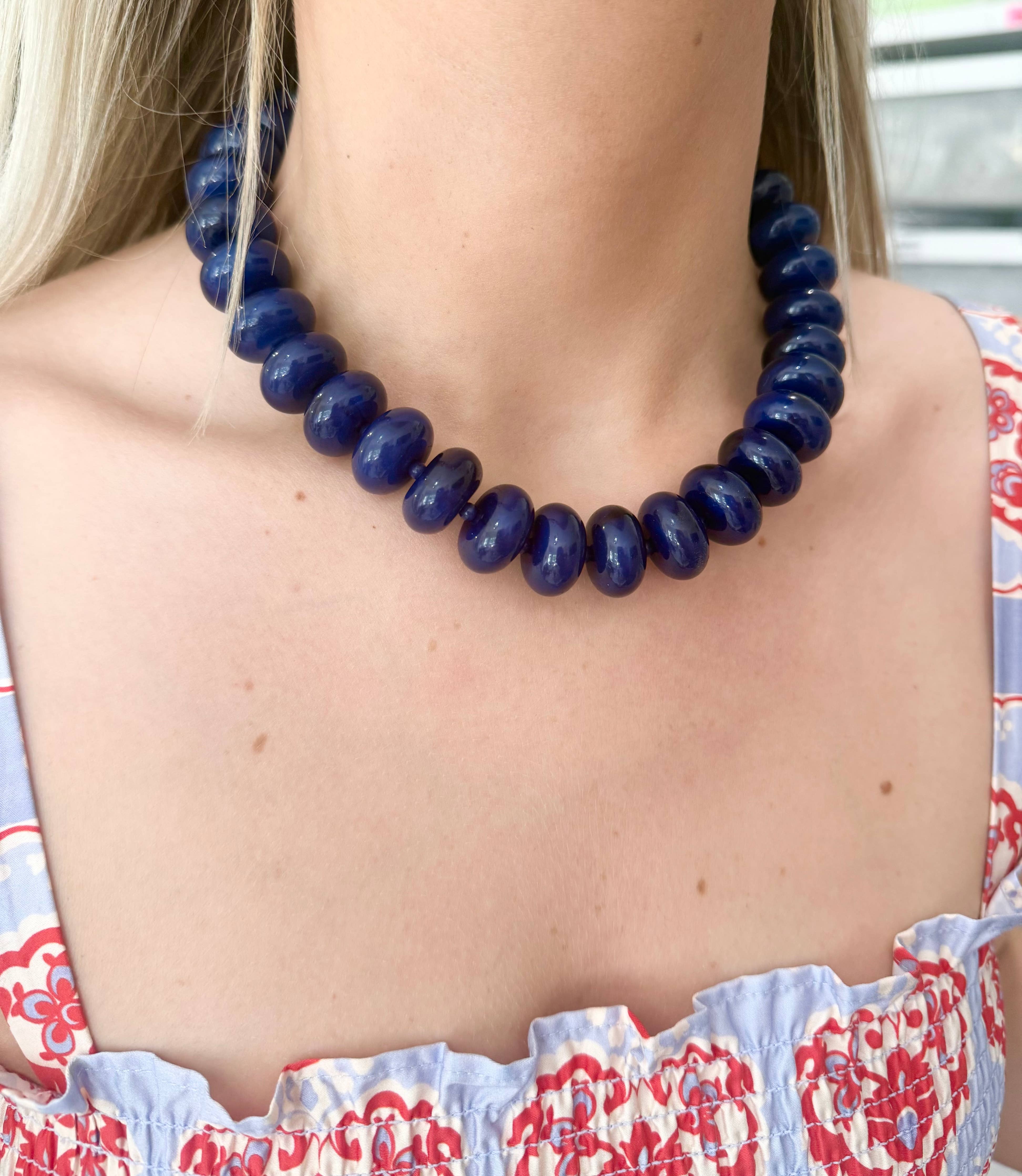 Bailey Chunky Beaded Necklace- Mint