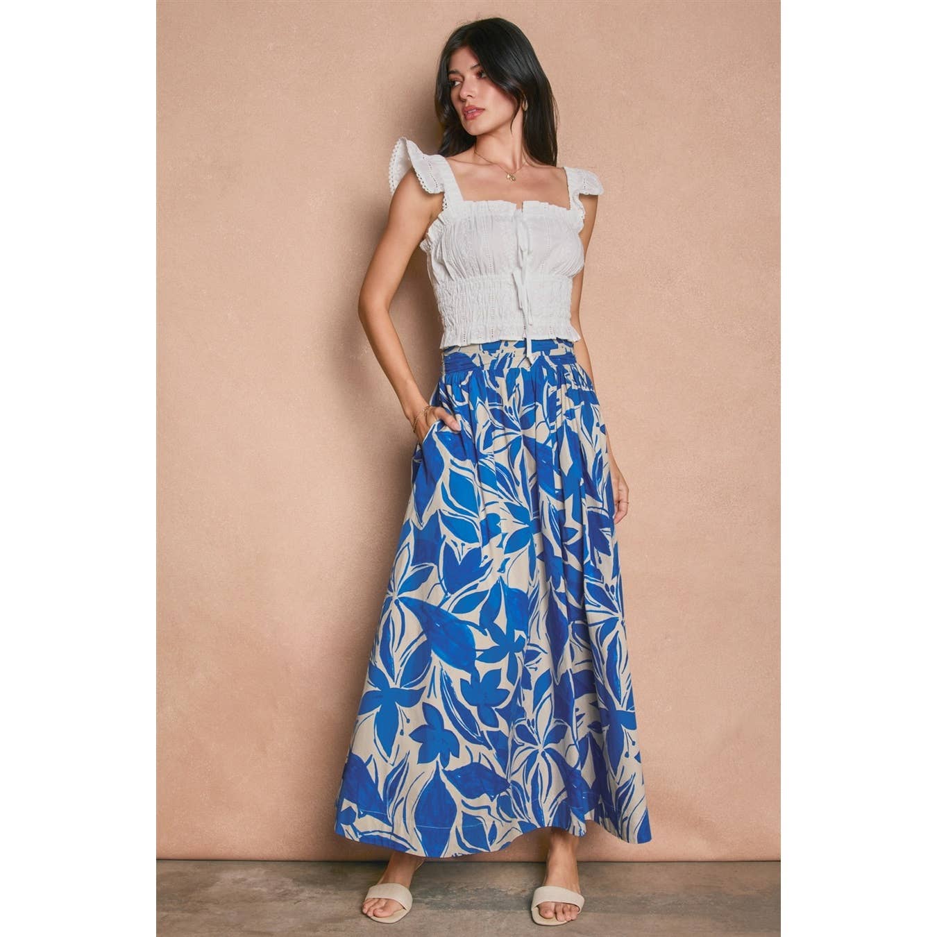 Mykonos Tie Back Circular Midi Skirt