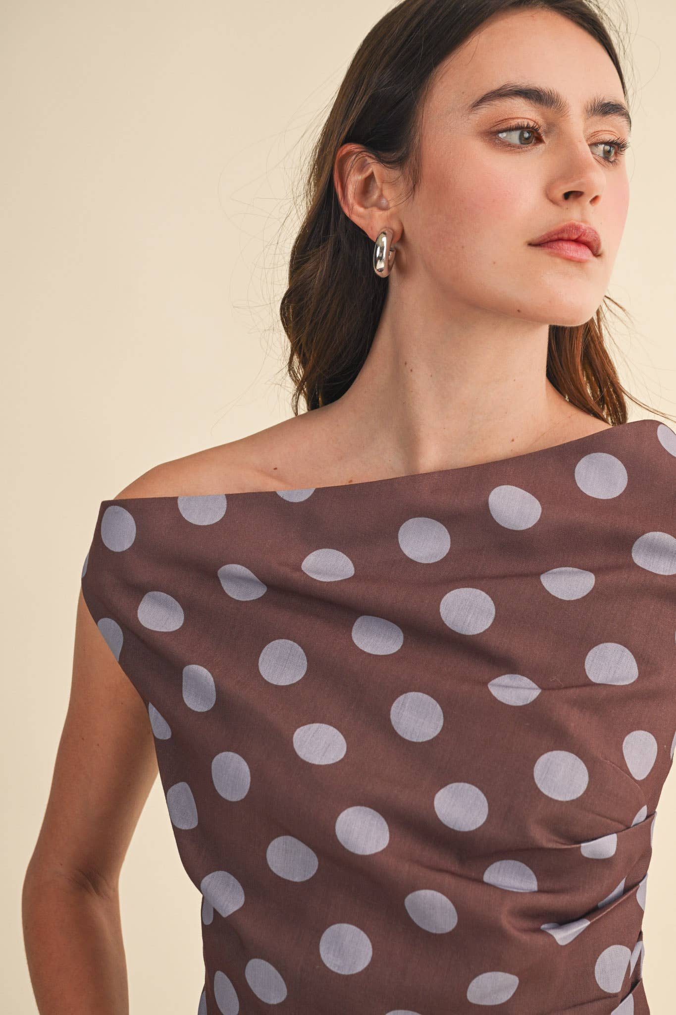 POLKA DOT OFF SHOULDER TOP