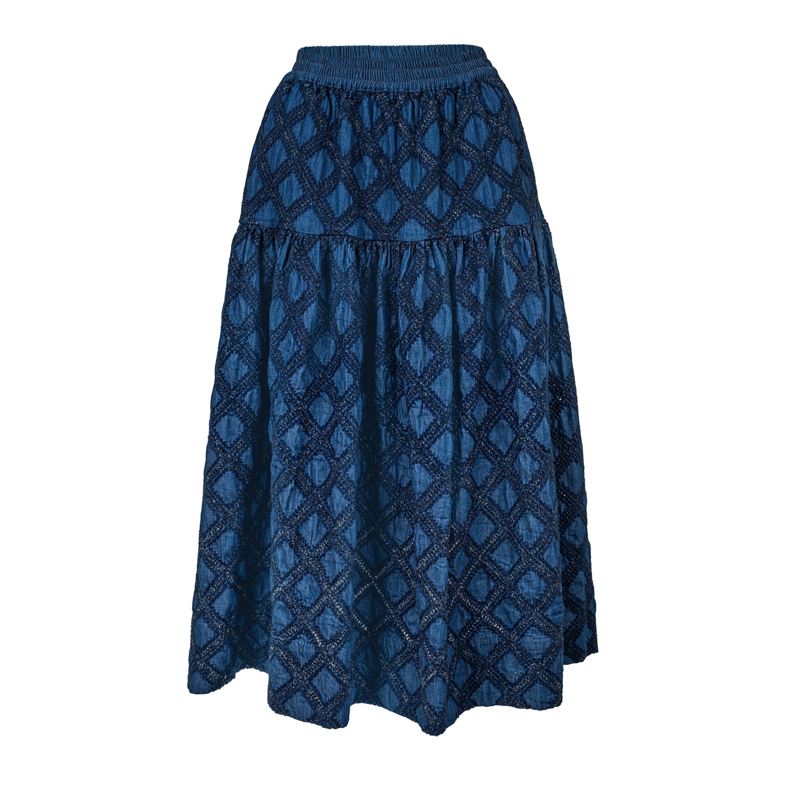 Denim Eyelet Colette Skirt