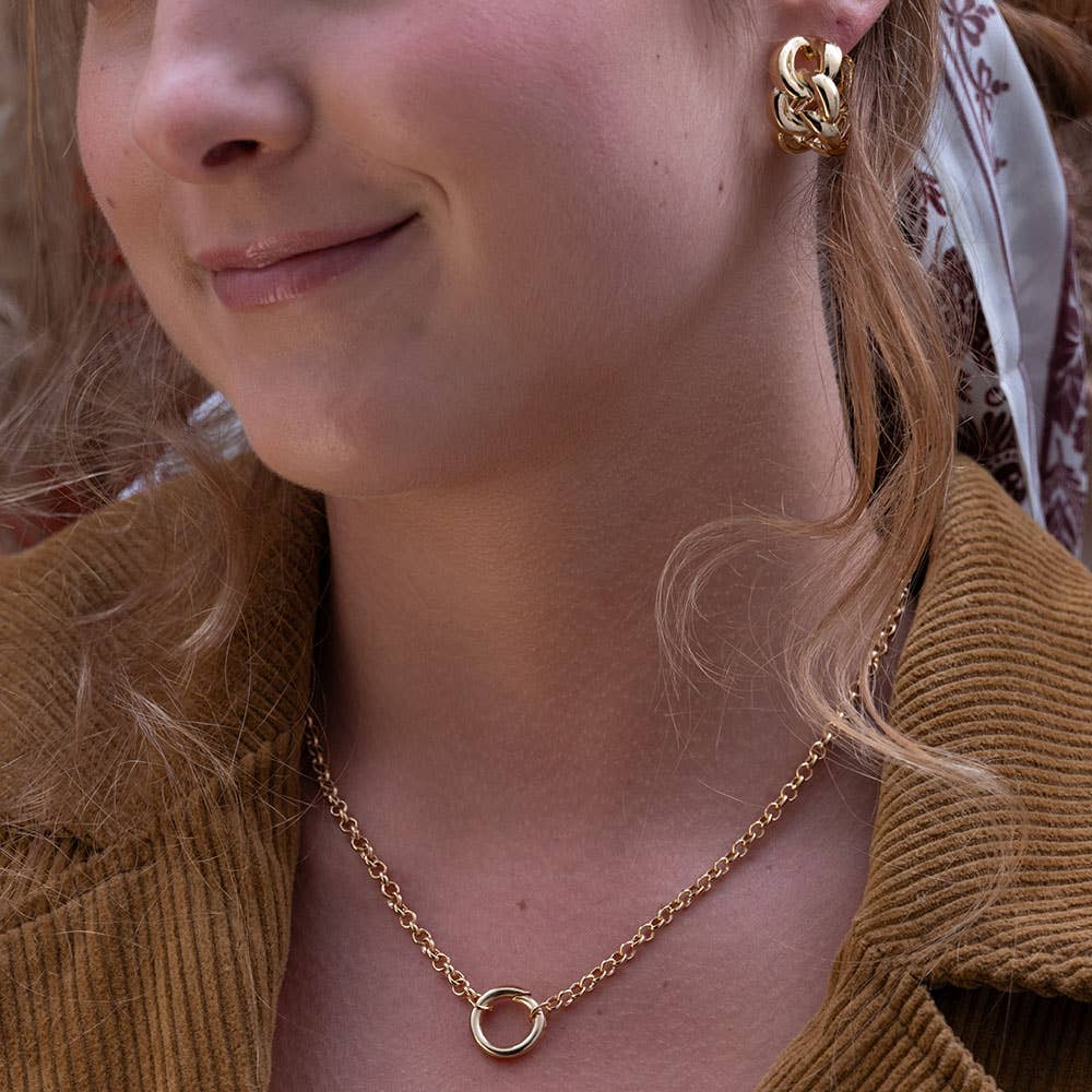 Rolo Chain with Charm Holder Necklace