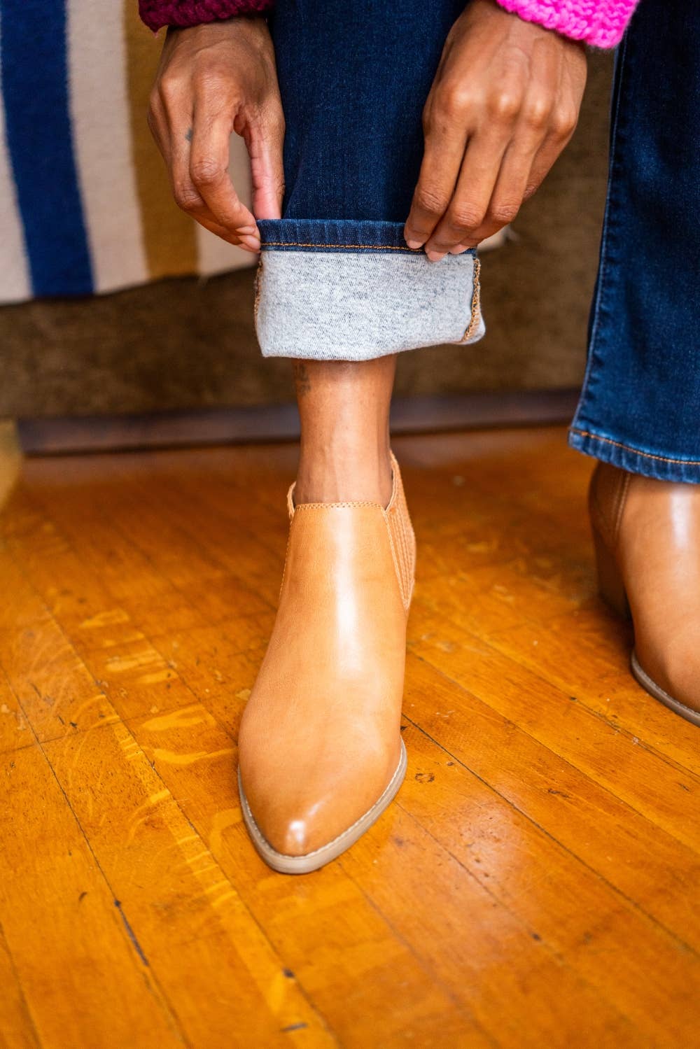 Vintage Wash Thermal Straight Denim