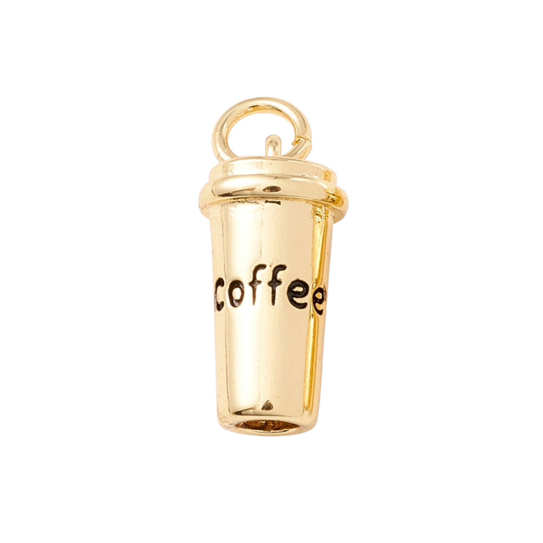 18k Gold Plated Brass Coffee Cup Charm