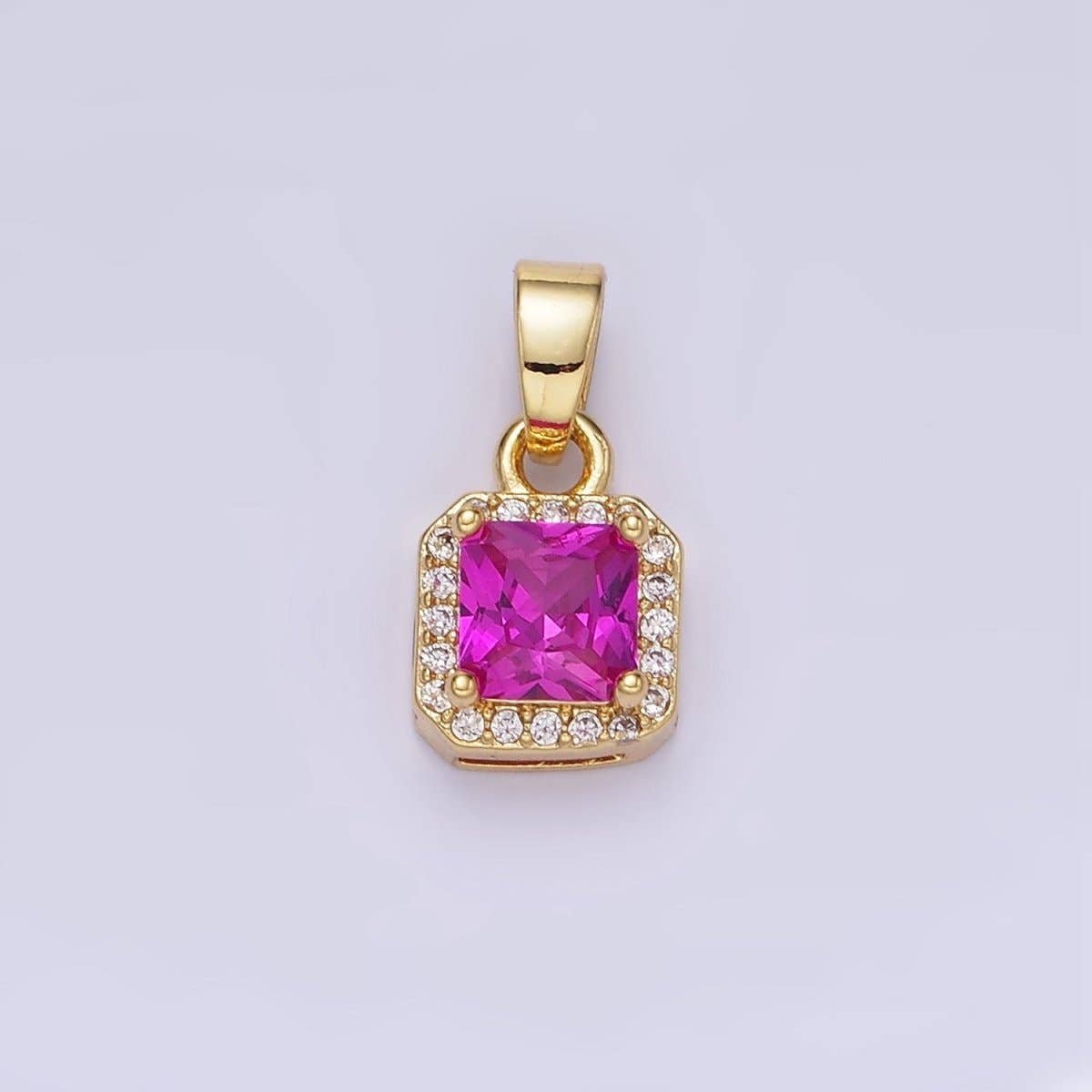 Paved Edged Square Pendant