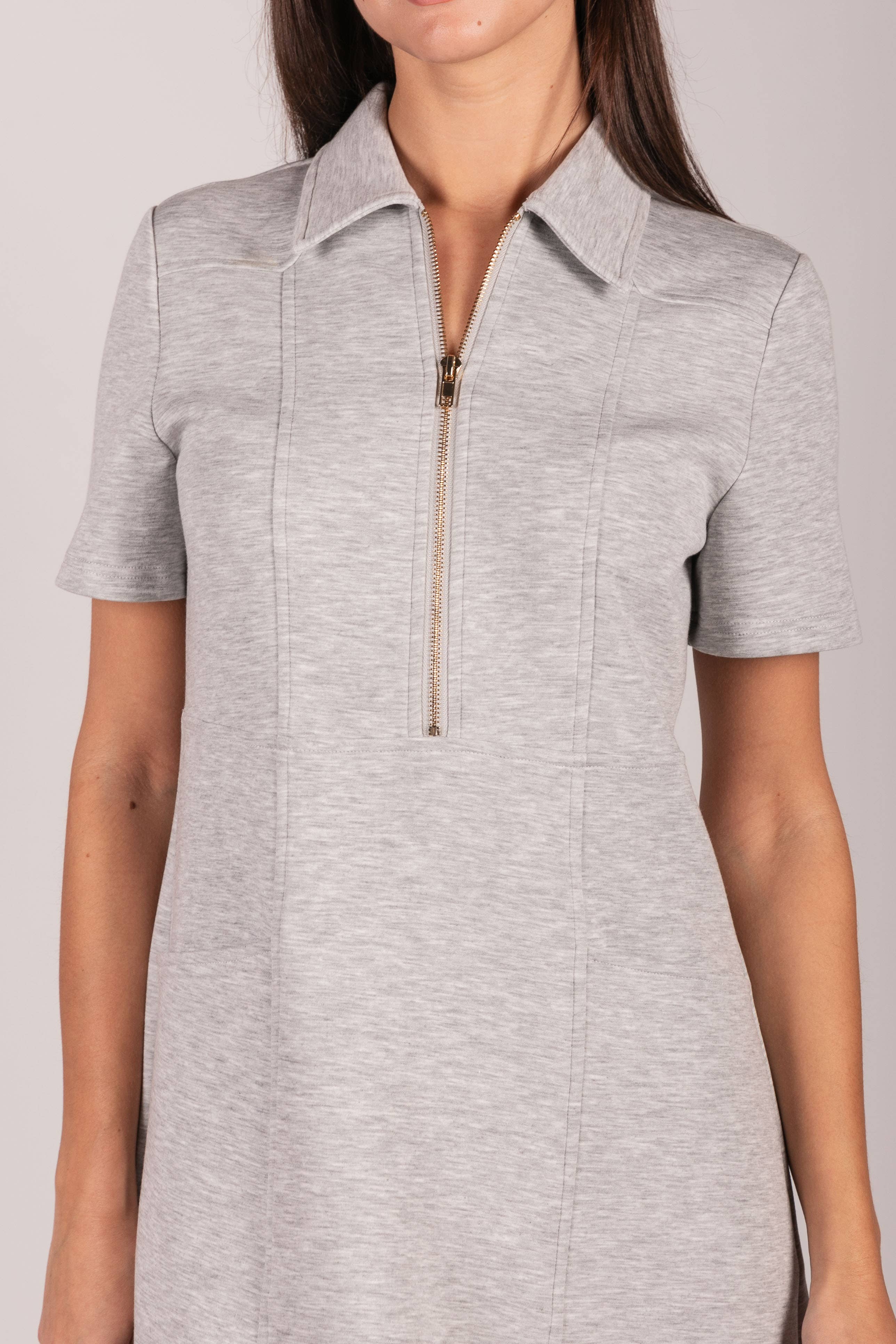 Butter Modal Quarter Zip Short Sleeve Dress