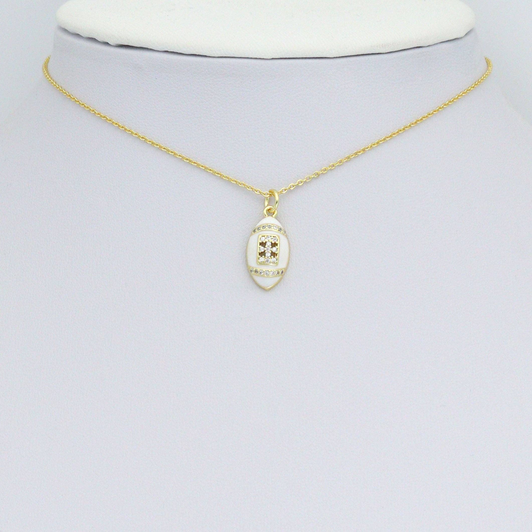 White Enamel Football Charm