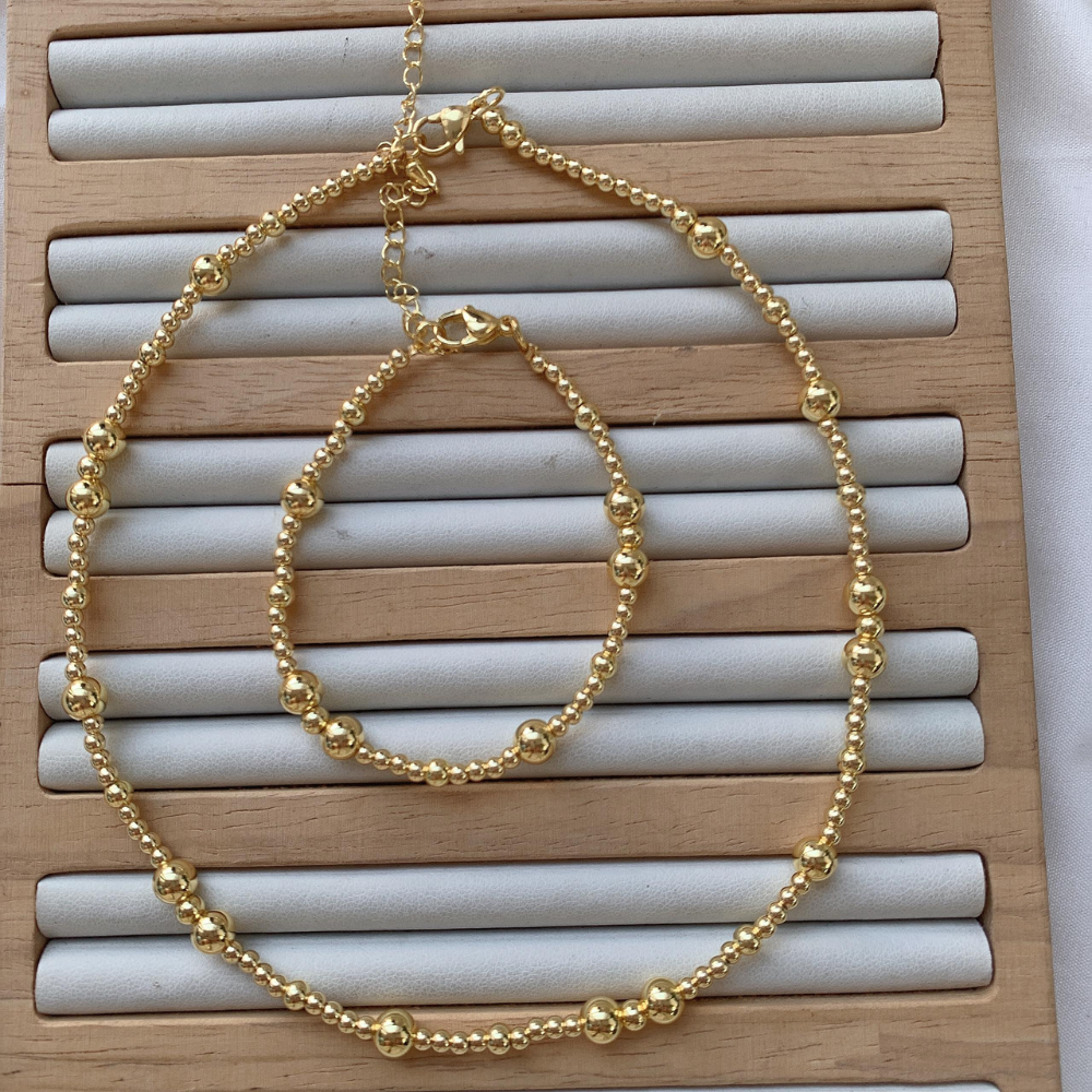 Gold Beaded Necklace