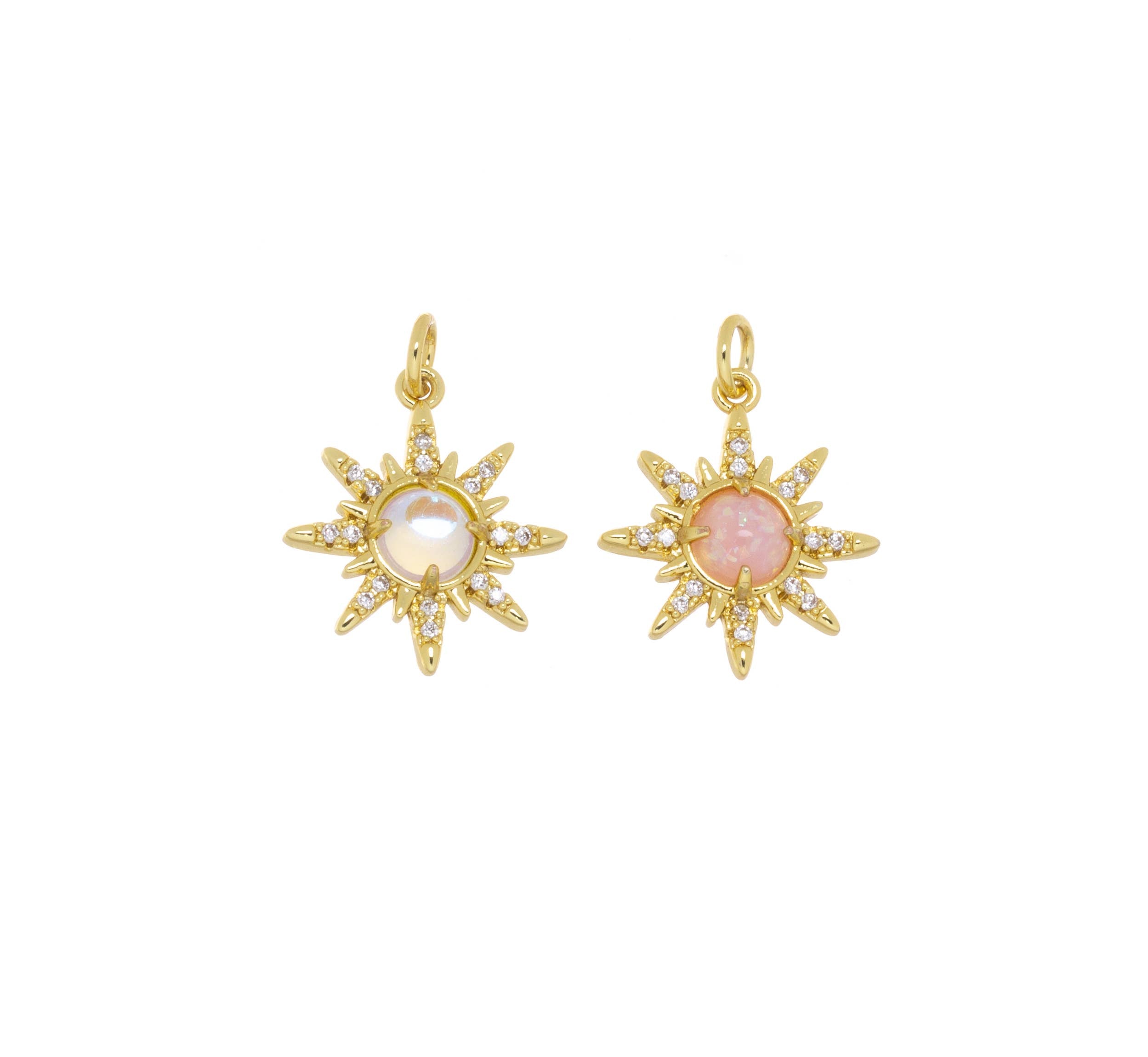 Opalite Starburst CZ Charm