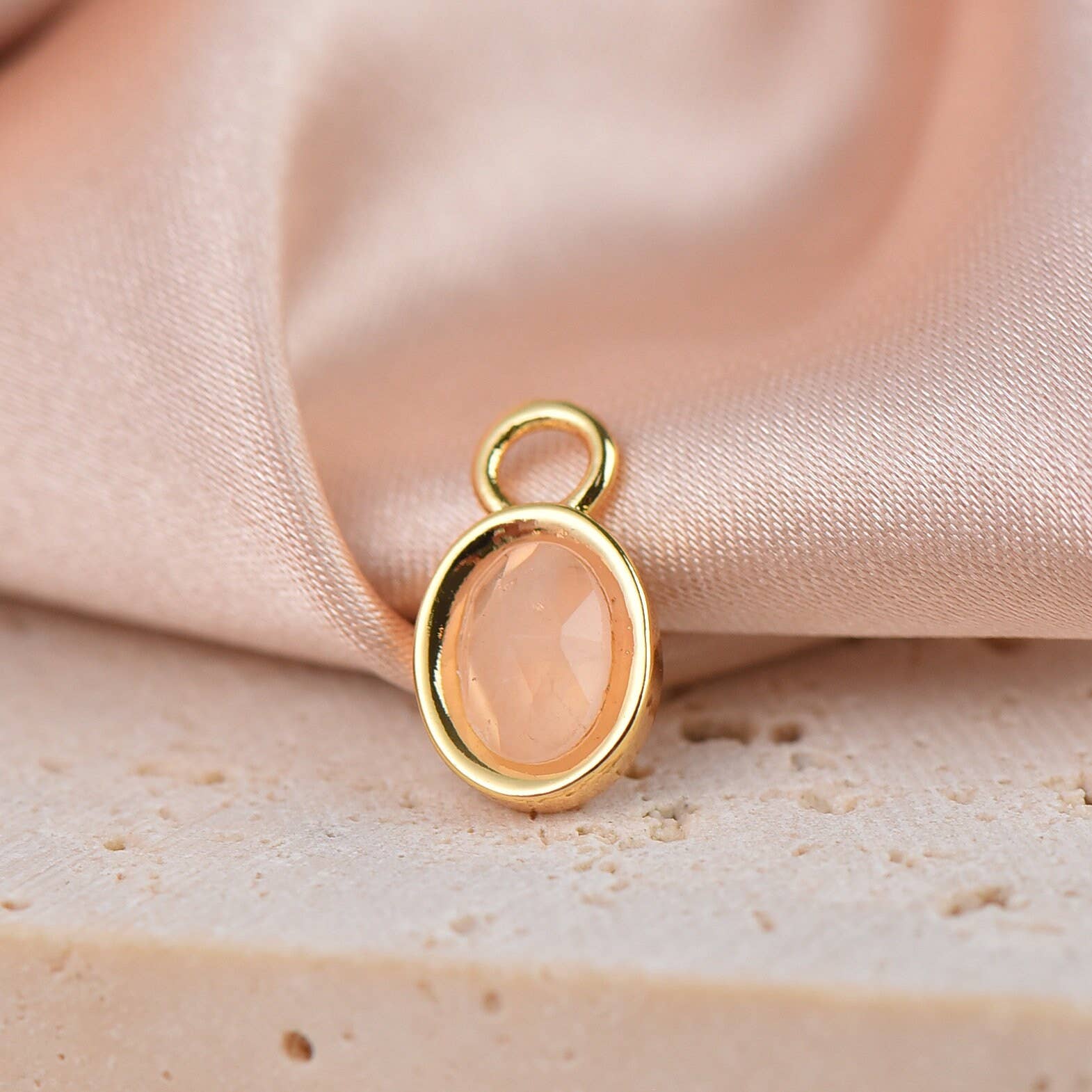 Natural Stone Oval Charms