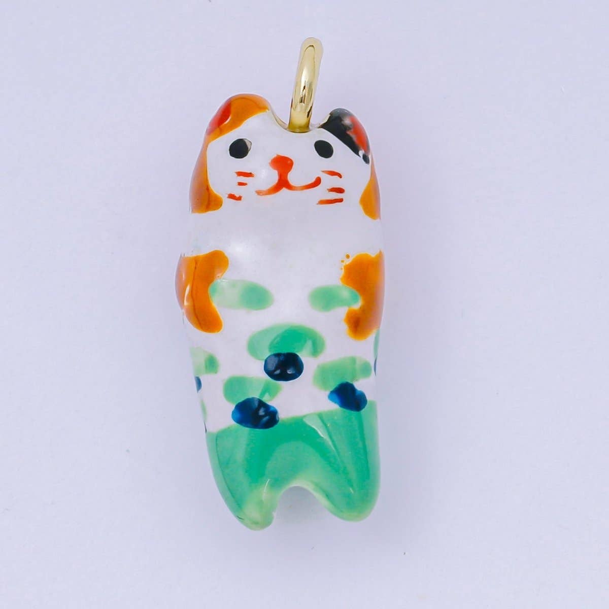 24K Gold Filled 31mm Handmade Ceramic Colorful Kitten Cat Pet Animals Charm | AF1509 AF1510 AF1513