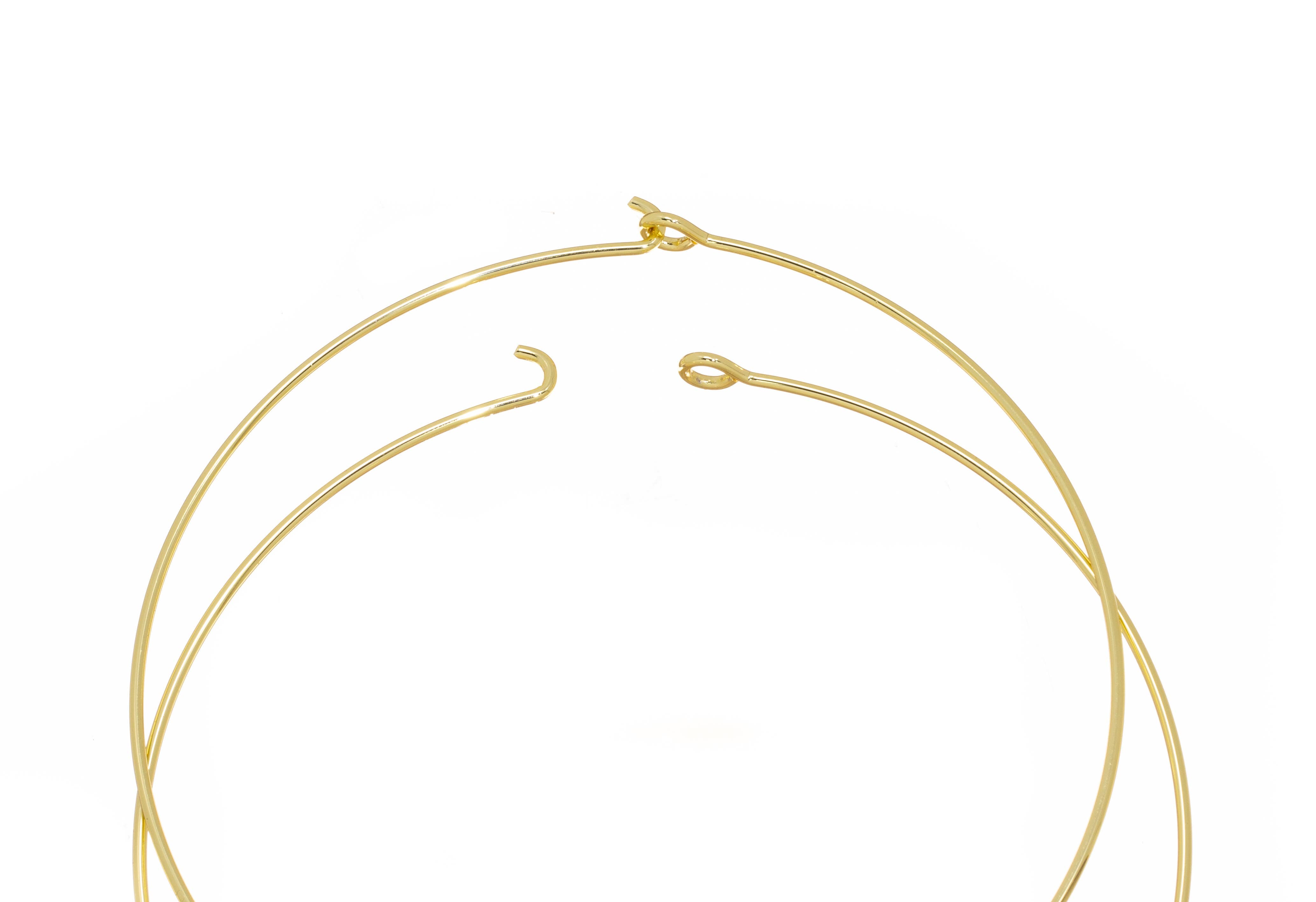 Gold Wire Choker Necklace, Wire Collar Necklace NLG1043