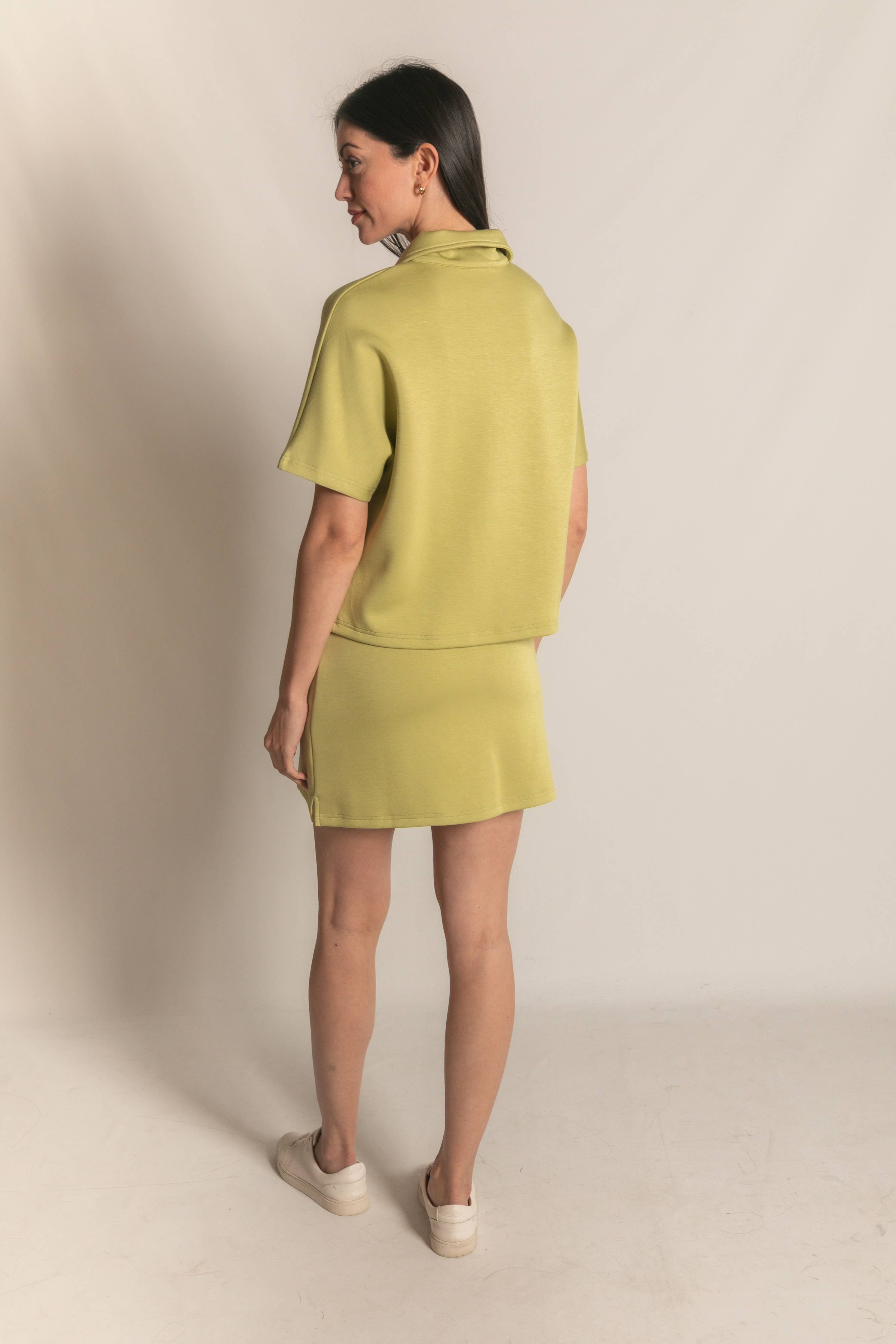 Butter Modal Short Sleeve Quarter Zip Top