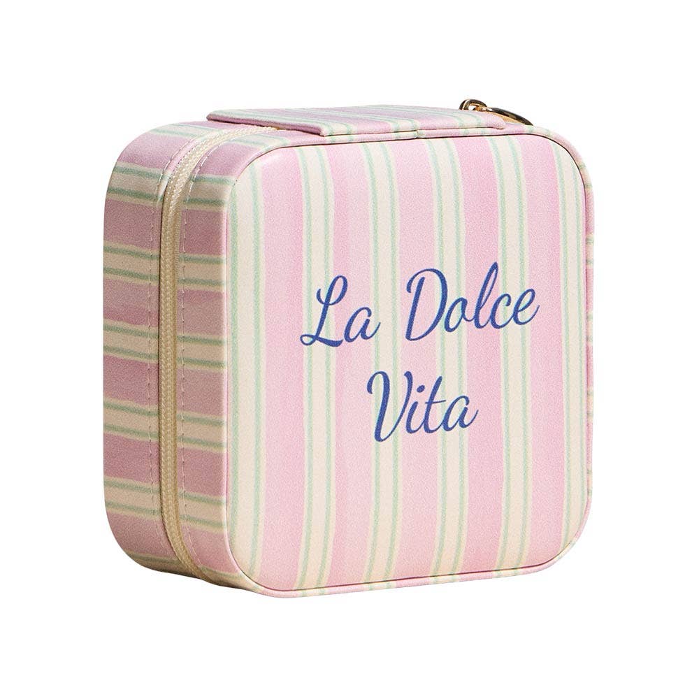 LA DOLCE VITA Striped Portable Square Jewelry Box