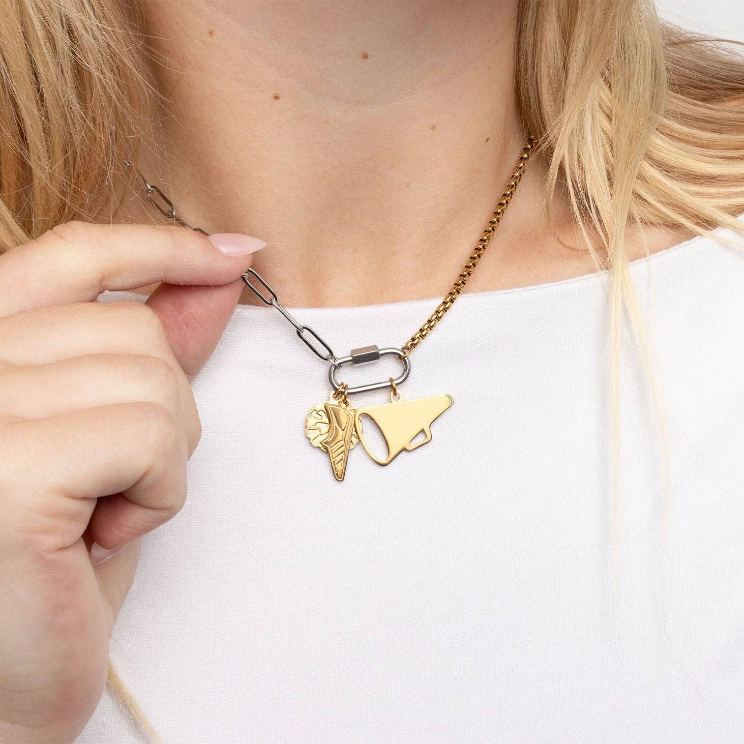 18K Gold PVD Stainless Steel Track Shoe Charm