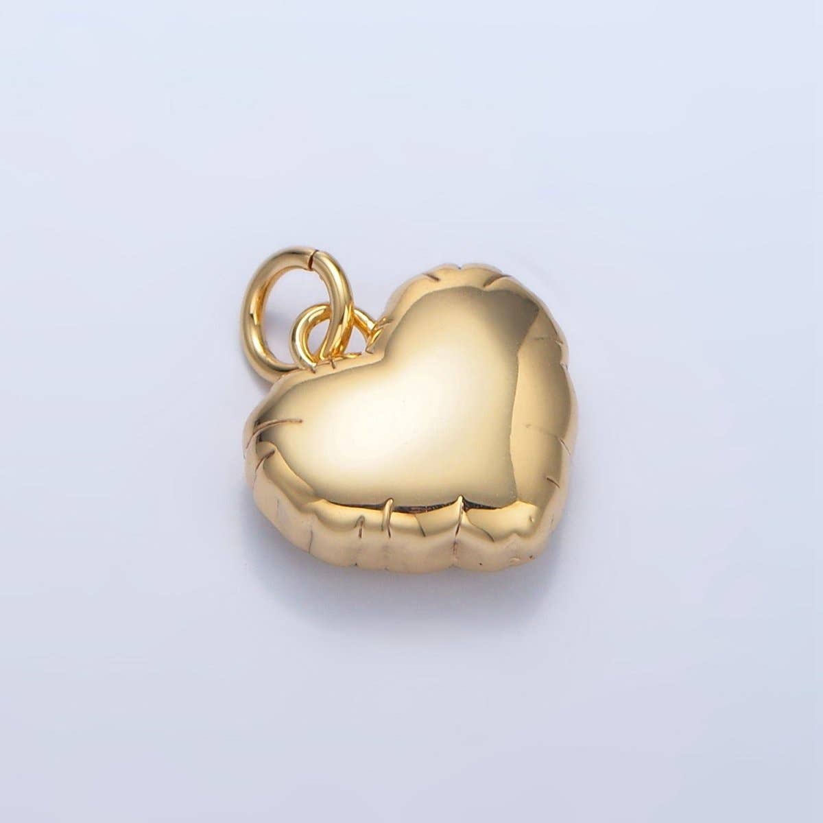 24K Gold Filled Chubby Balloon Heart Multidimensional Charm